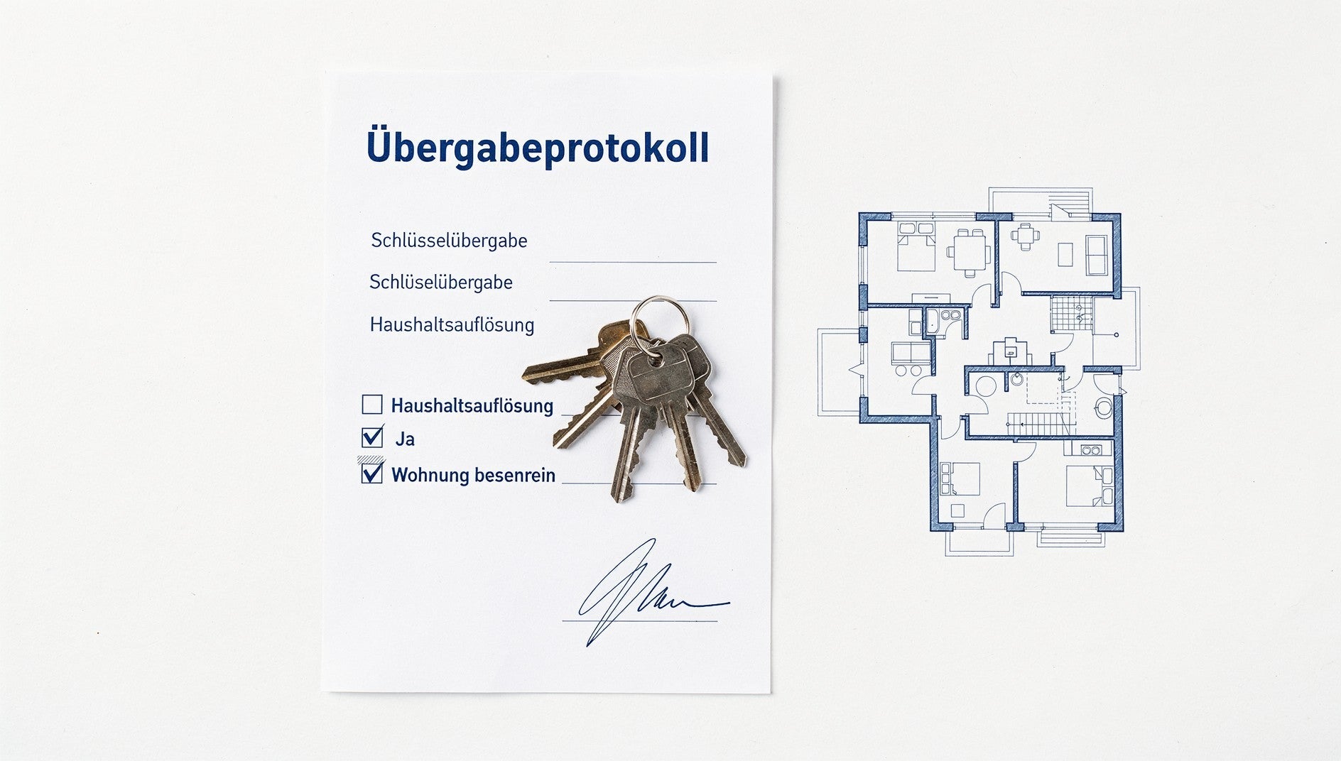 Schlüsselübergabe nach der Haushaltsauflösung - Protokoll und Schlüssel