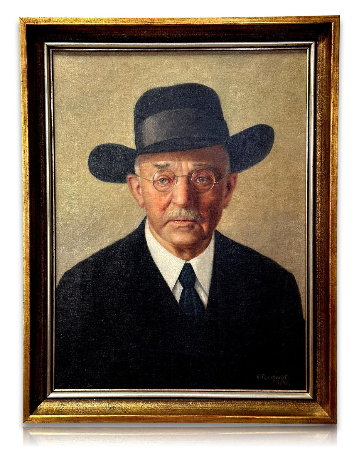 G. Reinhardt - Öl auf Leinwand - Porträt Schriftsteller Karl Wagenfeld signiert0