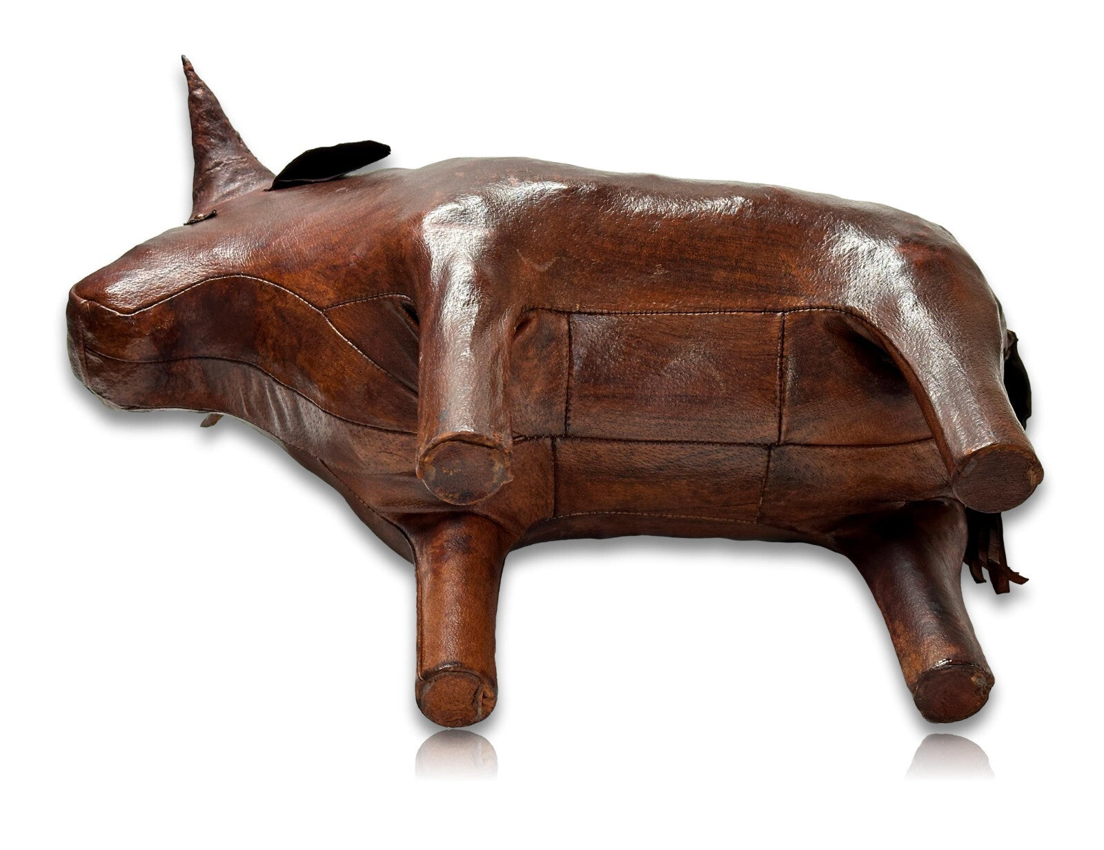 Dimitri Omersa - Fußbank Fußhocker - Stier - Leder - Design Möbel - Restauriert10