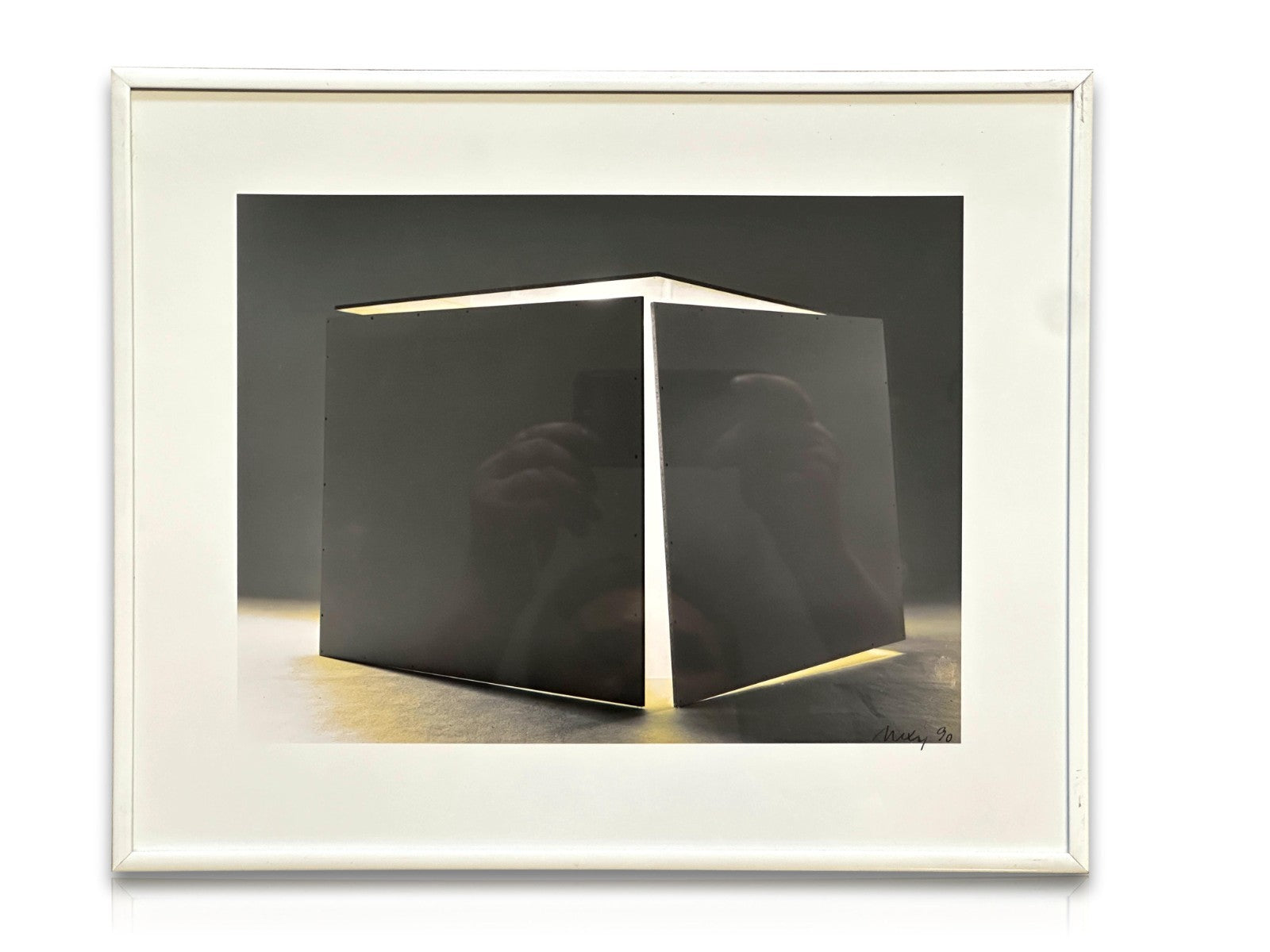 Horst Alexy – Signierte Fotografie von 1990 - Lichtobjekt-Inszenierung - gerahmt0