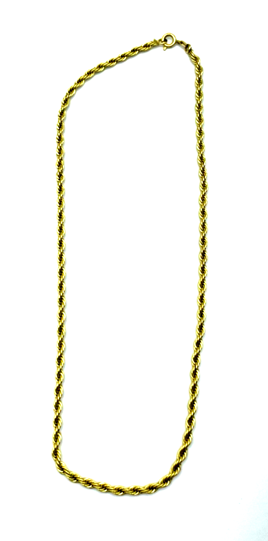 Klassische Kordelkette Golddouble 10/000 L 41 cm B 3,5 mm ohne Abrieb top gepfl2