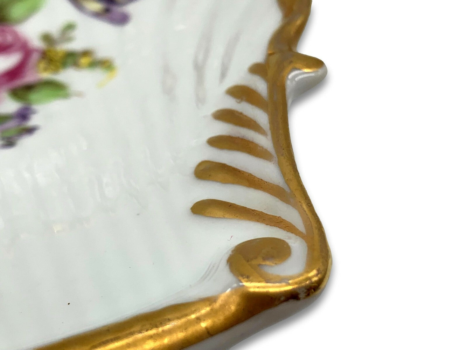 Ludwigsburger Porzellan - Muschel Schale - Handbemalt - ca. 20er Jahre - Gold4