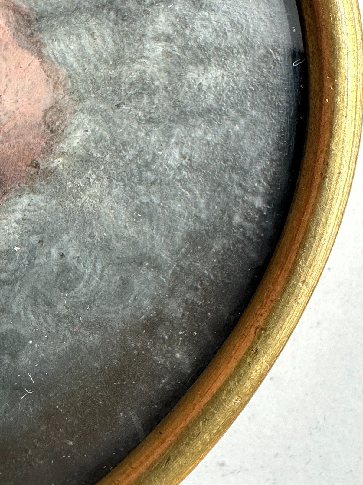 Miniatur Lupenmalerei um 1720 - unbekannter Kavalier - gerahmt - öl auf Kupfer3