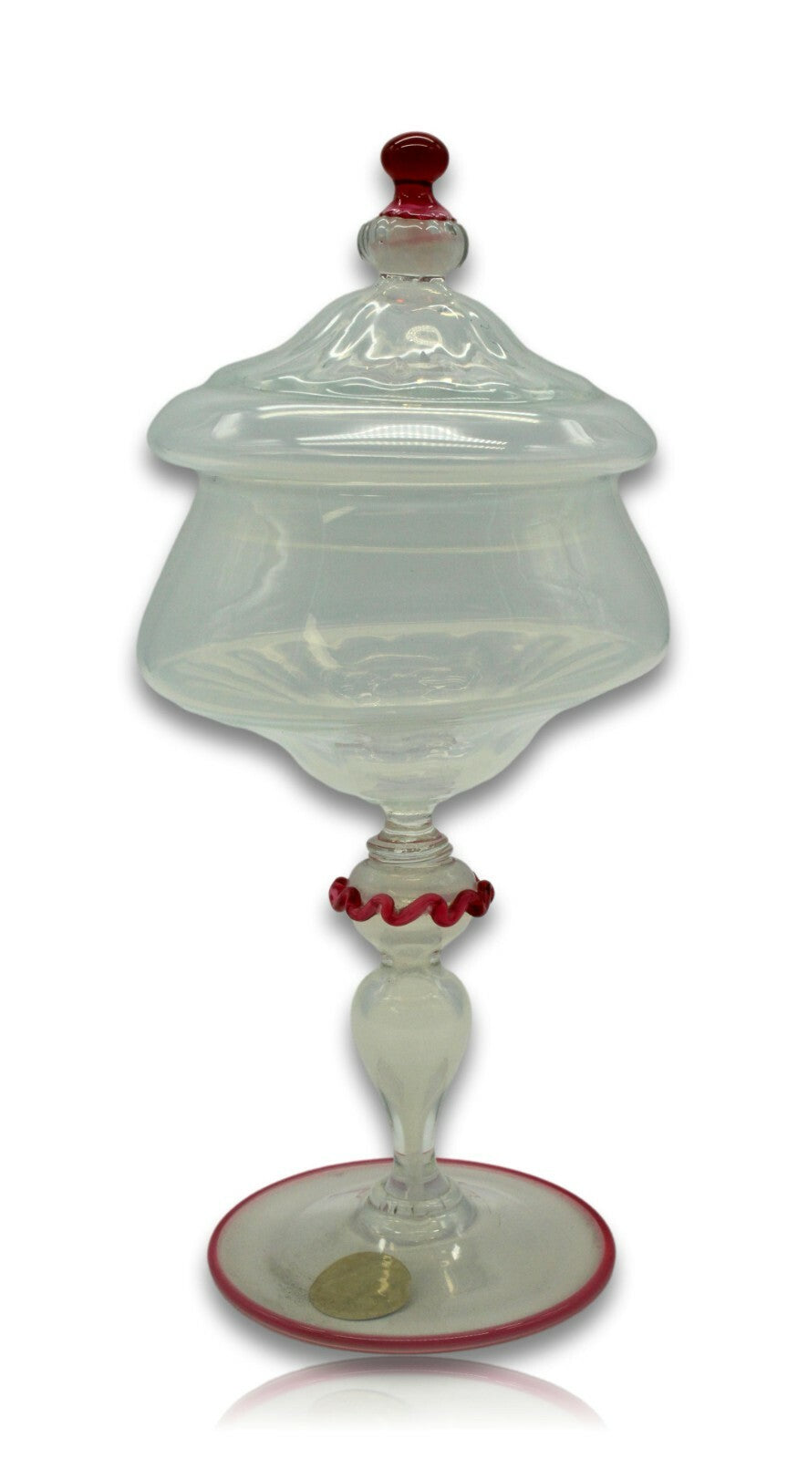 Murano - Glas mit Deckel Opak - Art Glass Design - Salviati - Italien - signiert0
