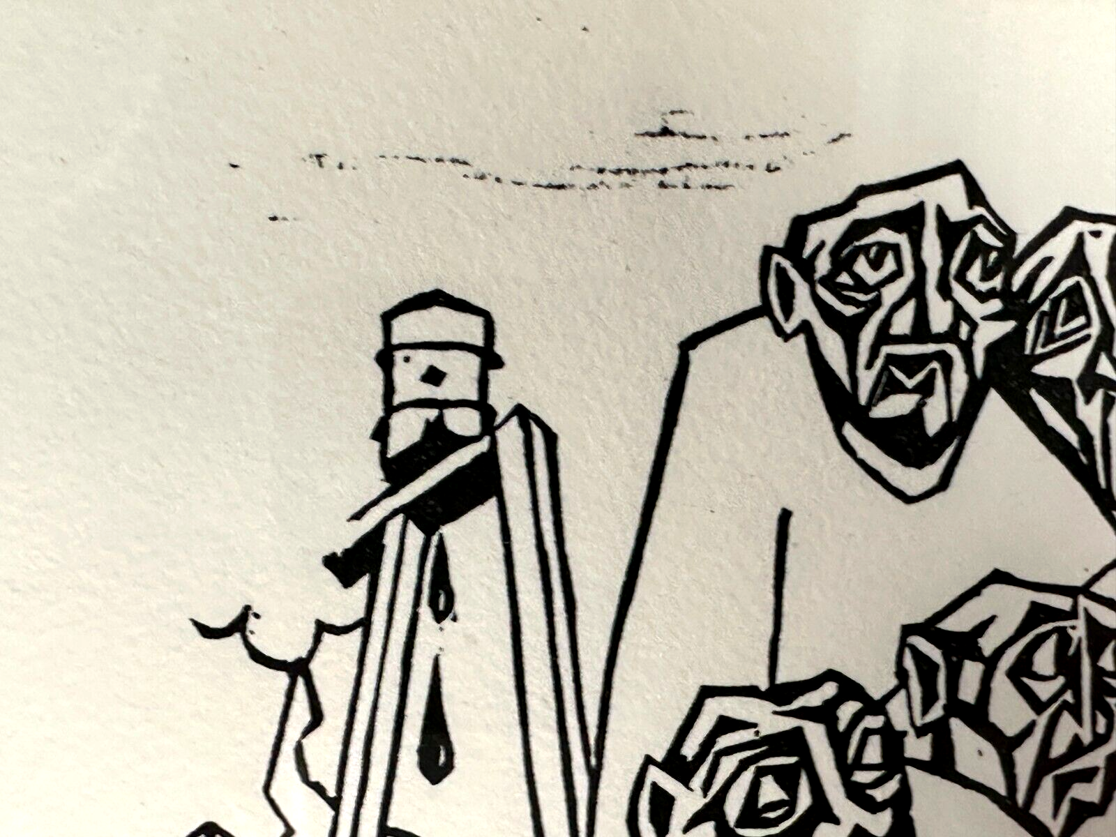 Hermet Ripé - Linolschnitt - Titel: 'Krisenpilz' - signiert gerahmt hinter Glas9
