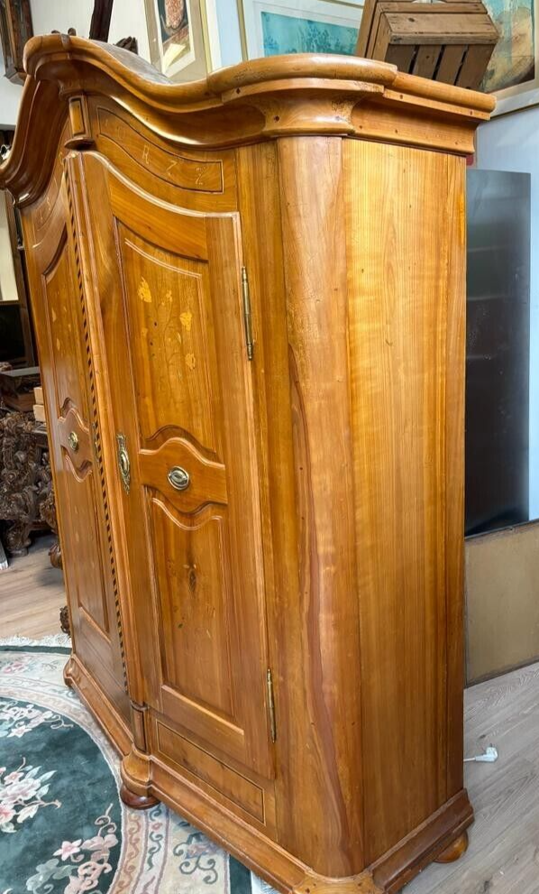 Bodensee Schrank Kleiderschrank - um 1810 - Kirschholz - Intarsien4