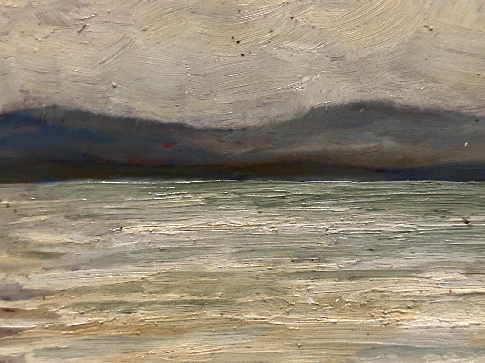 Malerische Uferlandschaft – Ölbild mit Himmel & Horizont – sign. Houze ?!4