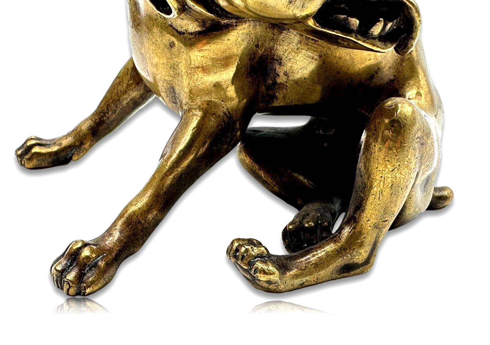Skulptur - Messing/Bronze - Hund sitzend - Miniatur - Rar Selten 17. Jahrhundert7