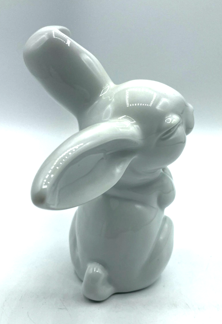 Vintage gr. Rosenthal Porzellan lachender Hase weiß H 15,5 cm top gepflegt3