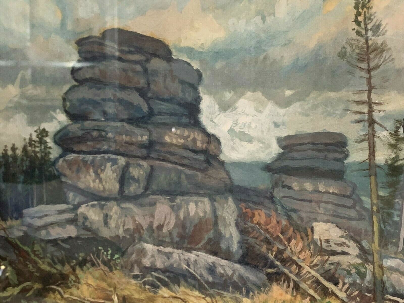 Dreisesselberg Bayrischer Wald - Adolf Hofbauer - Gouache auf Papier - signiert1