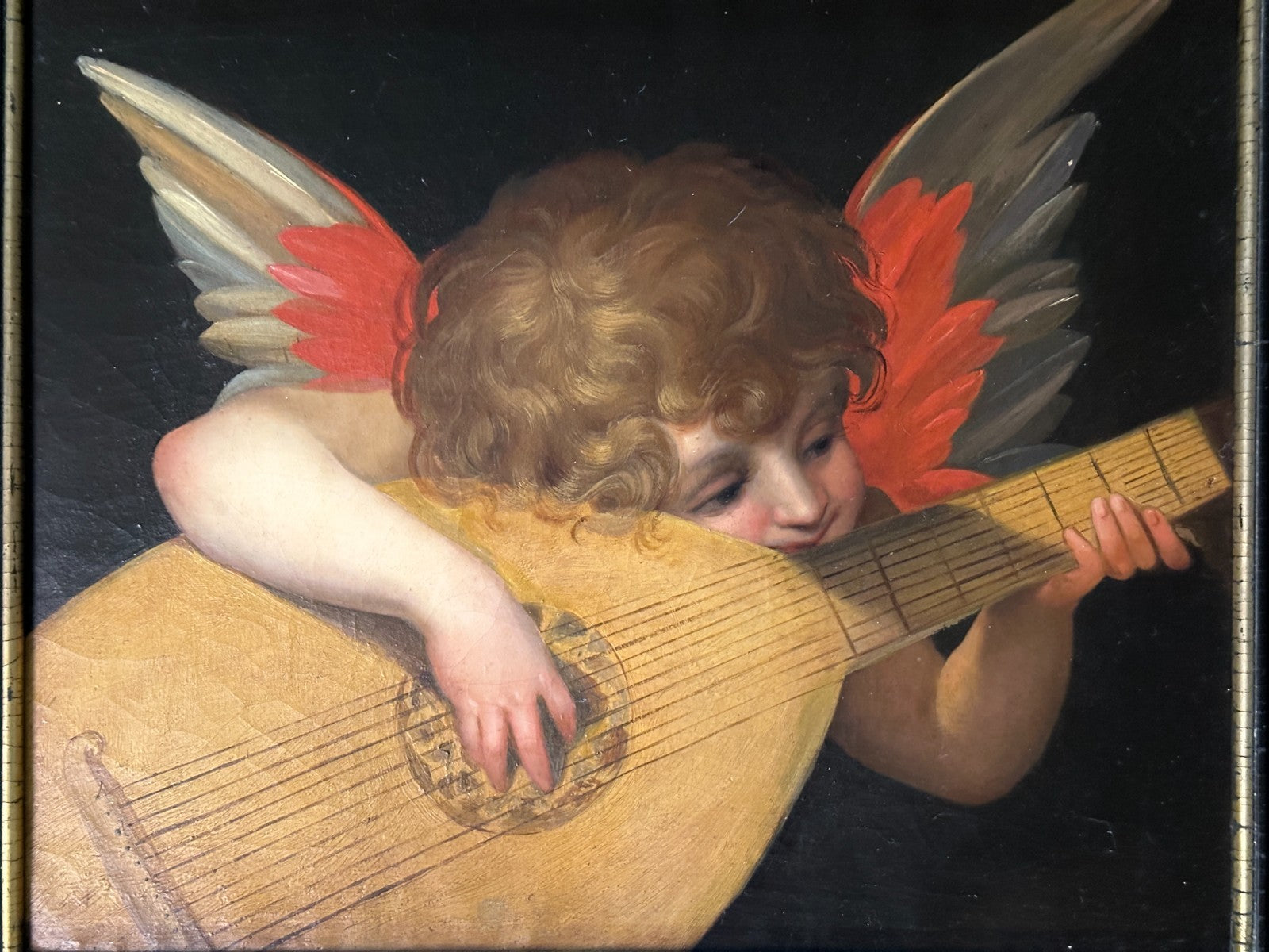 Engel mit Laute nach Rosso Fiorentino (1494-1540) – Öl auf Leinwand - 19. Jh.1