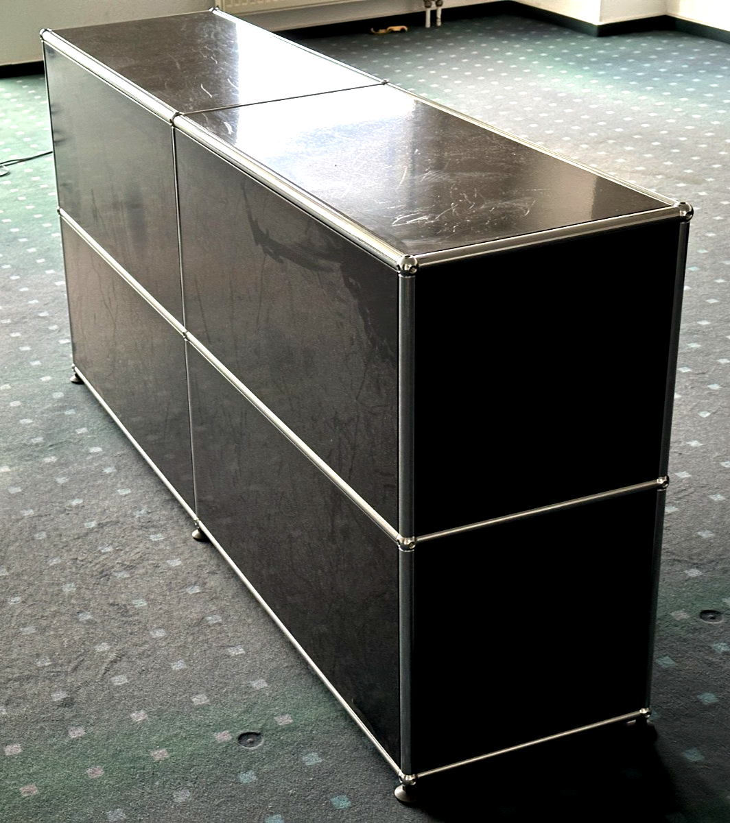 USM Haller - Sideboard 150cm - graphitschwarz - 4 Klapptüren abschließbar chrom4