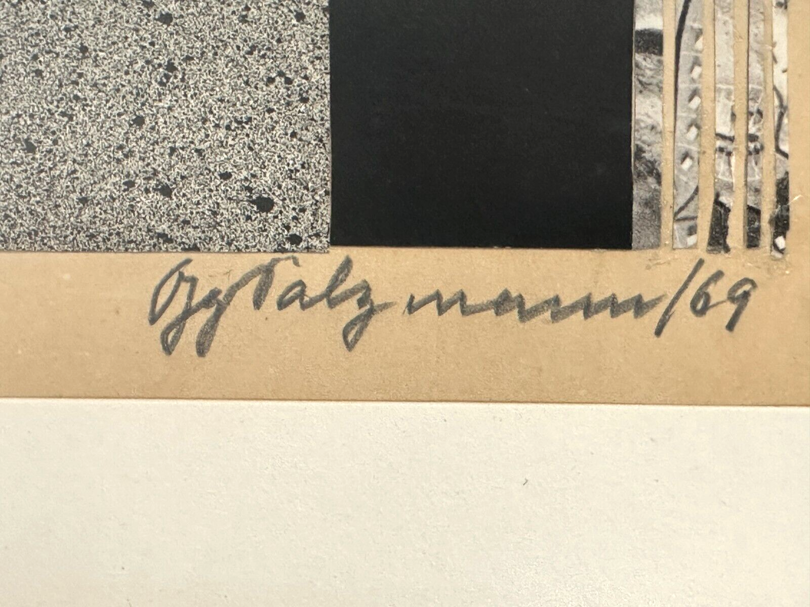 Gottfried Salzmann - seltene Collage - 1969 - signiert - gerahmt hinter Glas14