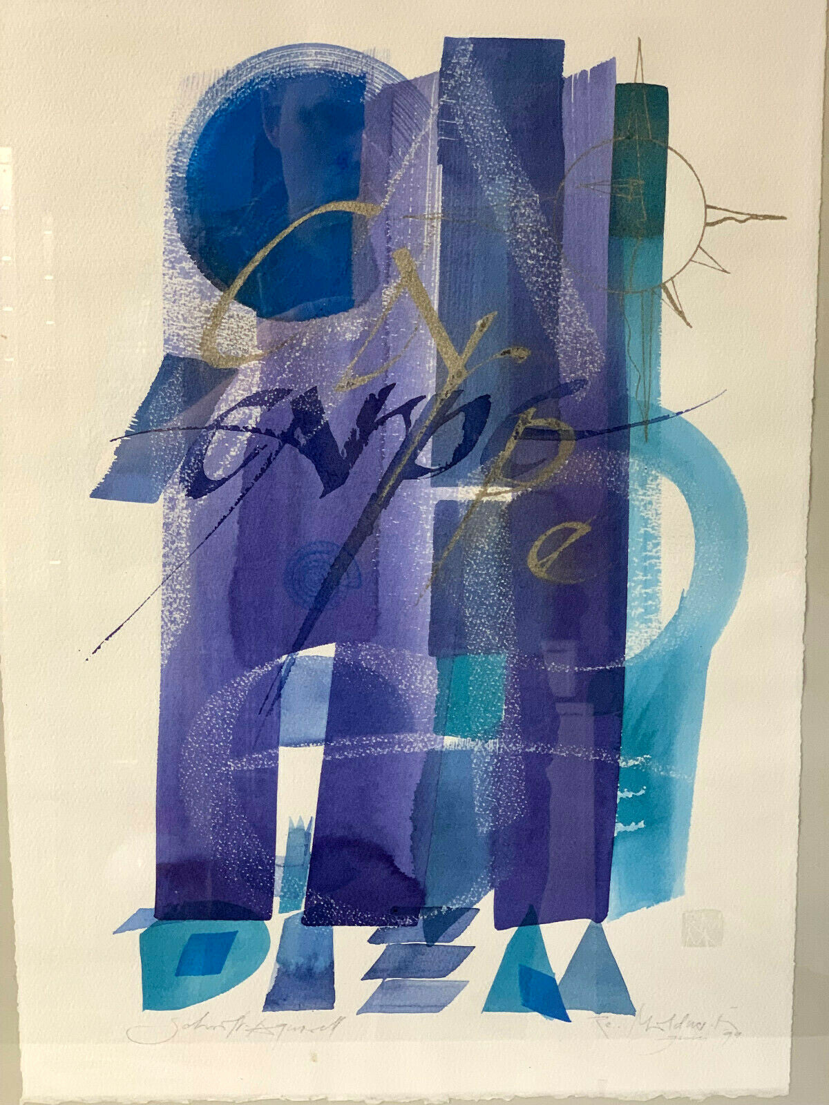 Renate Mildner-Müller - Carpe diem ´99 - Schrift Aquarell - gerahmt - signiert1