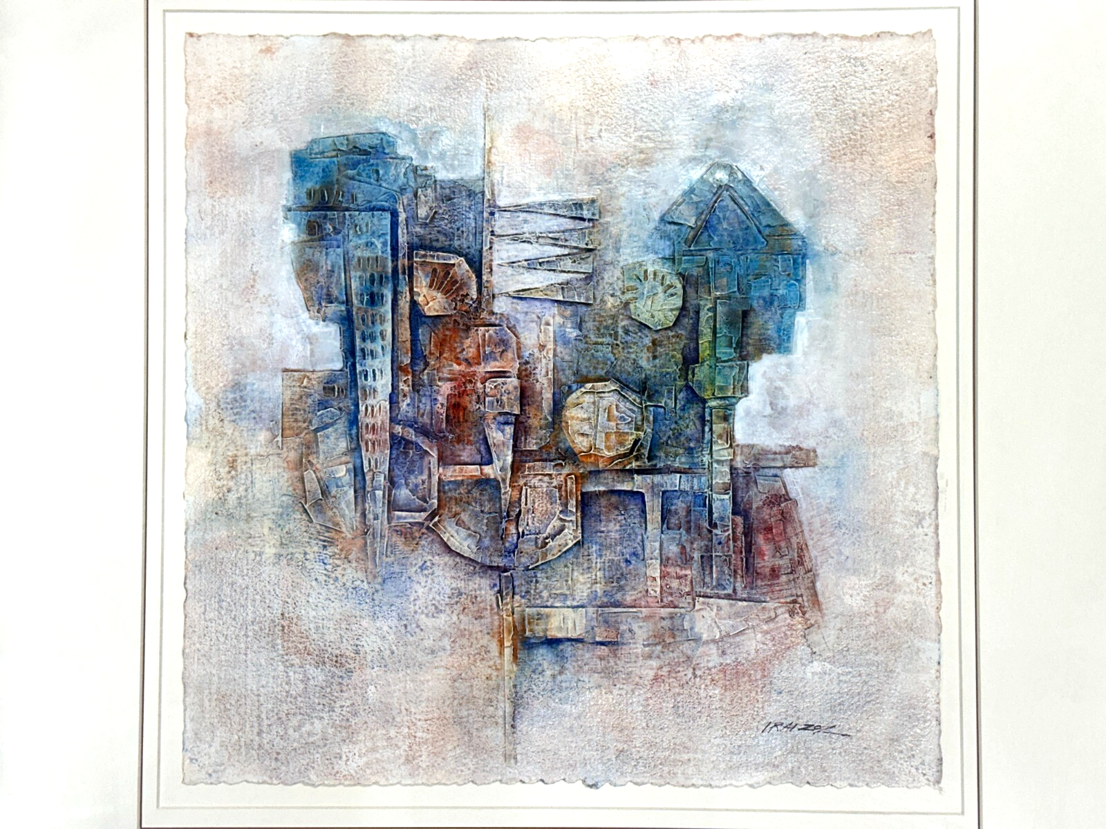 Jesus Iraizoz - Mixed Media - Abstrakte Komposition Ölfarbe - signiert gerahmt1