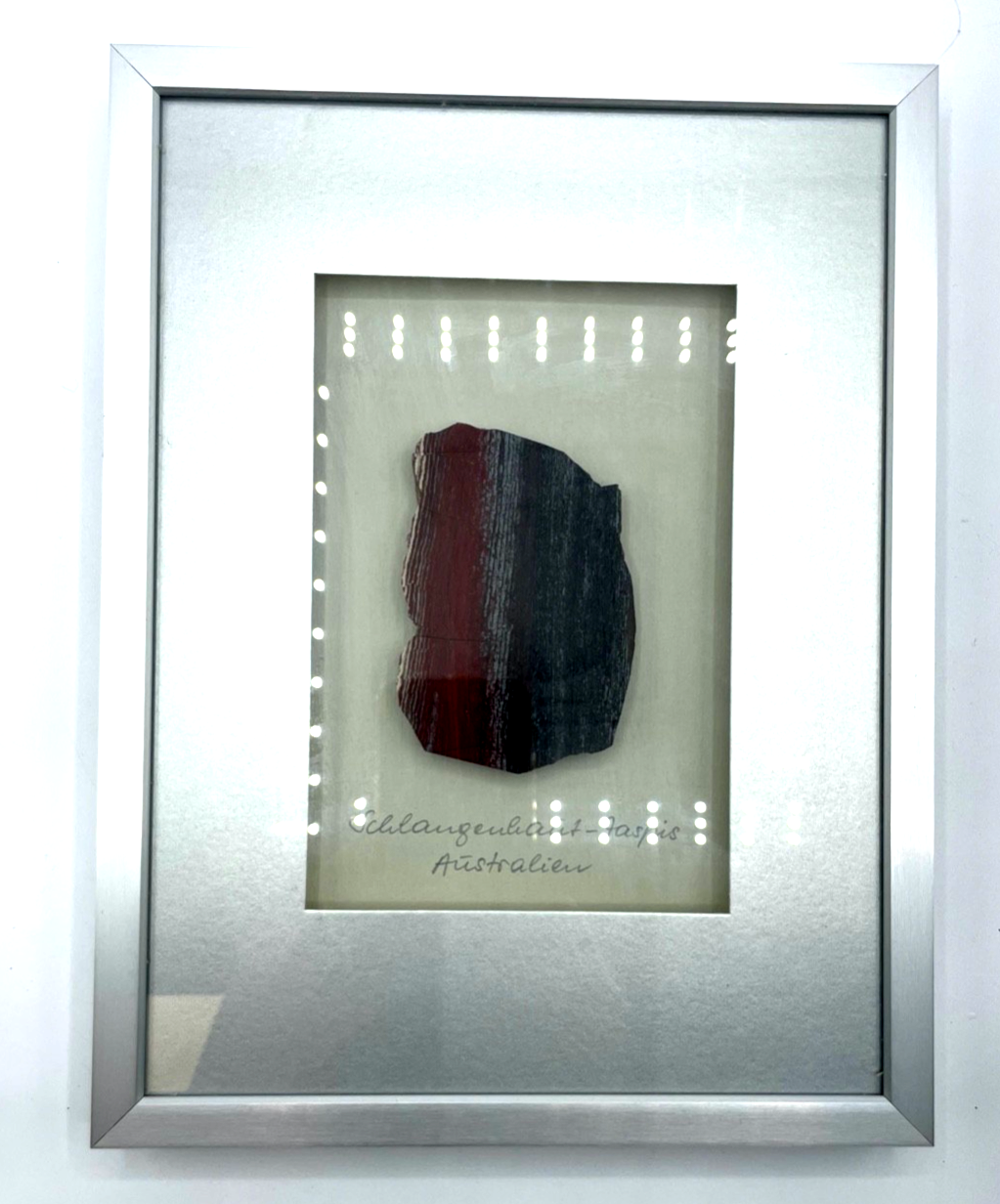 Gr. Schlangenhaut Jaspis Stein aus Australien gerahmt Jaspis Mineral rar Sammler2