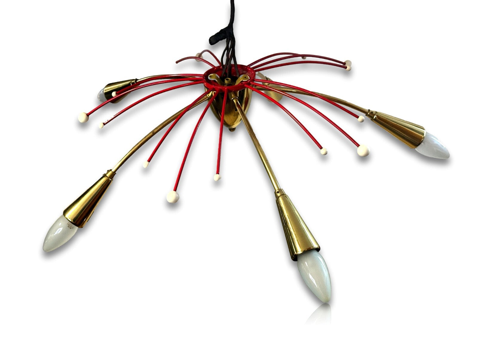 Wand-/Deckenlampe - Sputnik Spider Lampe - Roter Stern 50er Jahre - 5 flammig1