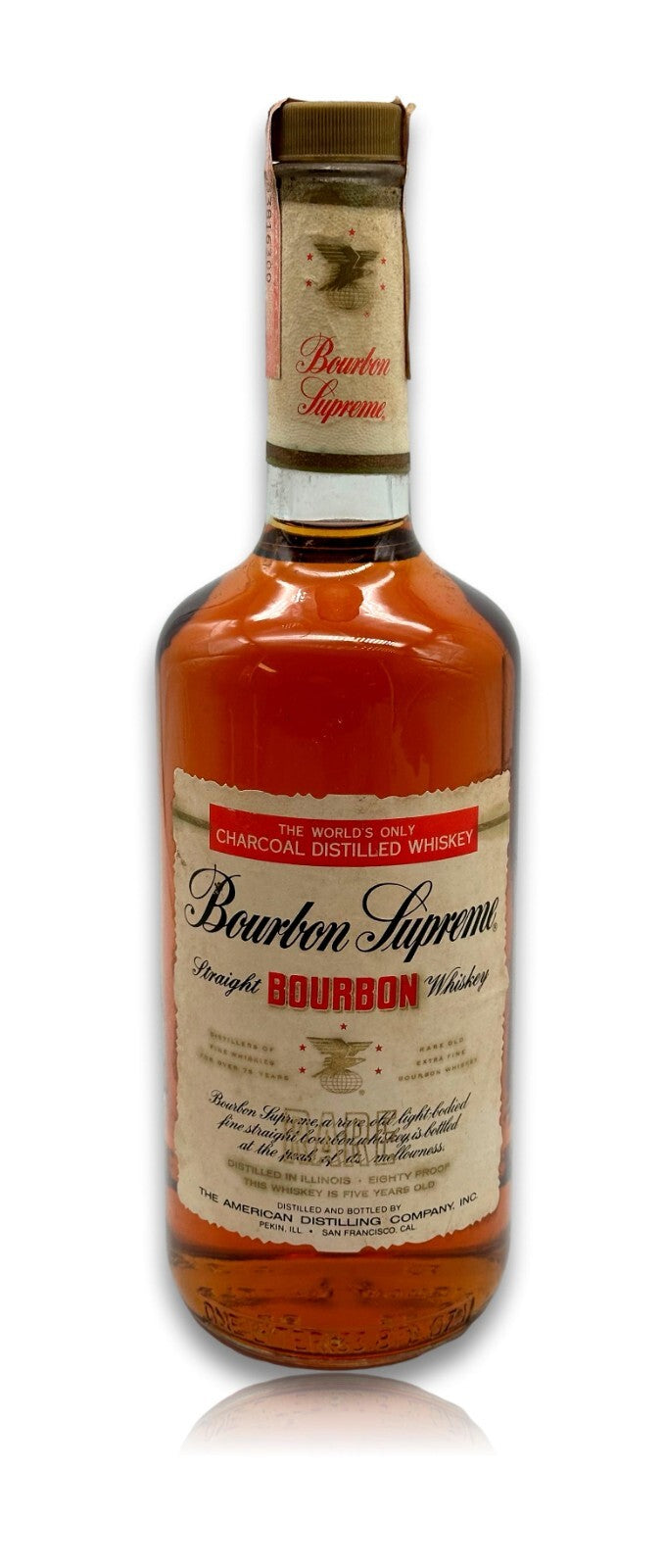 Bourbon Supreme - Straight Bourbon Whiskey RARE - 1 Liter - 40% - 60er Jahre0