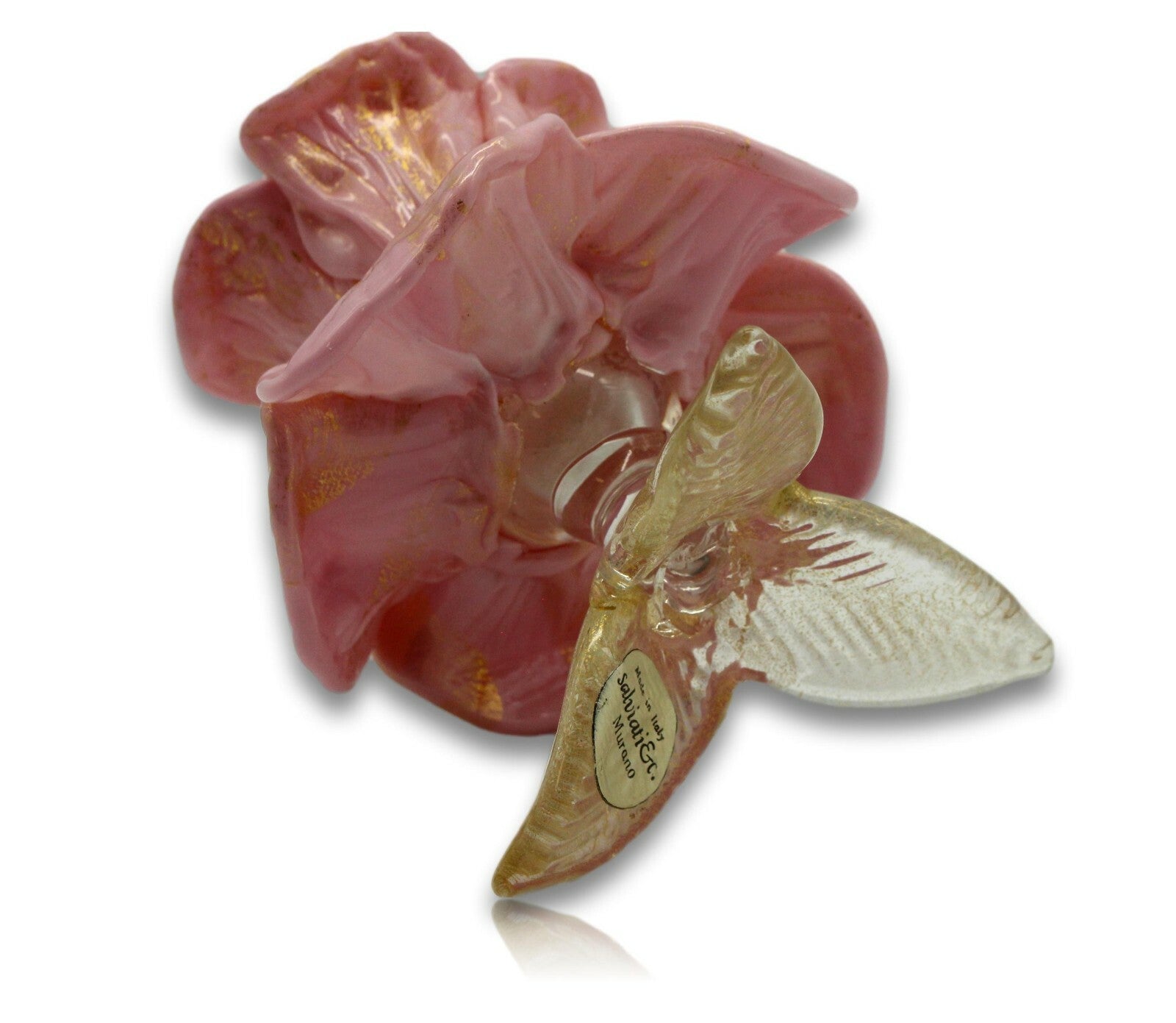 Salviati Murano - Handarbeit Kunstglas - mit Goldeinschmelzung - Blütenform6
