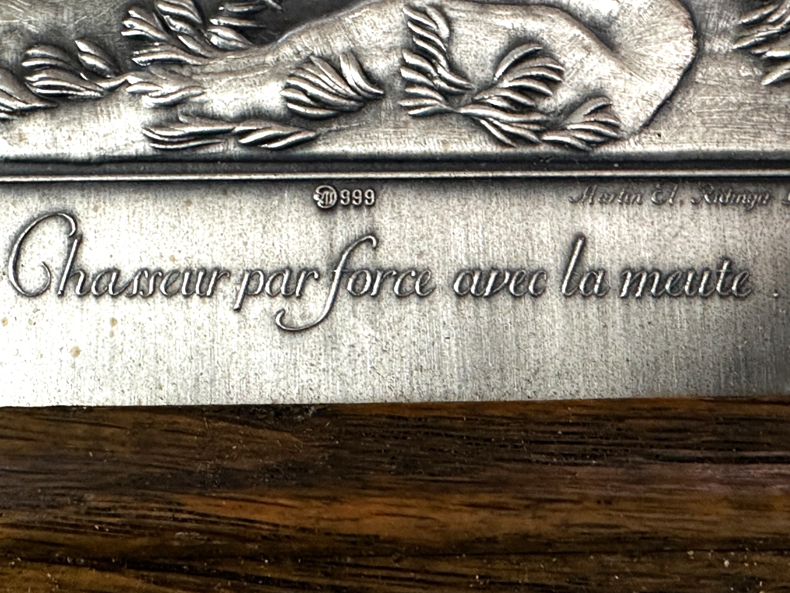 Silberrelief - Jagdszene J. E. Ridinger – Feinsilber 999 – limitiert 87/120012