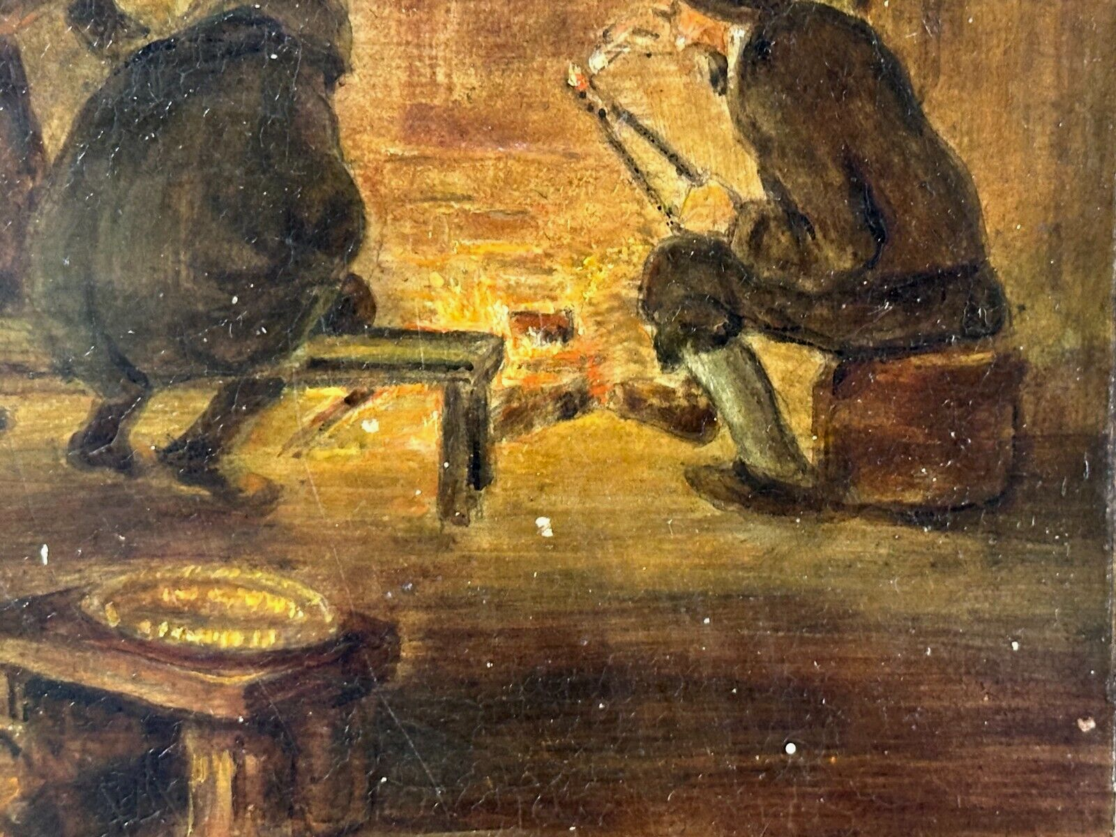 Öl auf auf Kupferplatte - Genre - Wirtshausszene nach David Teniers - gerahmt4