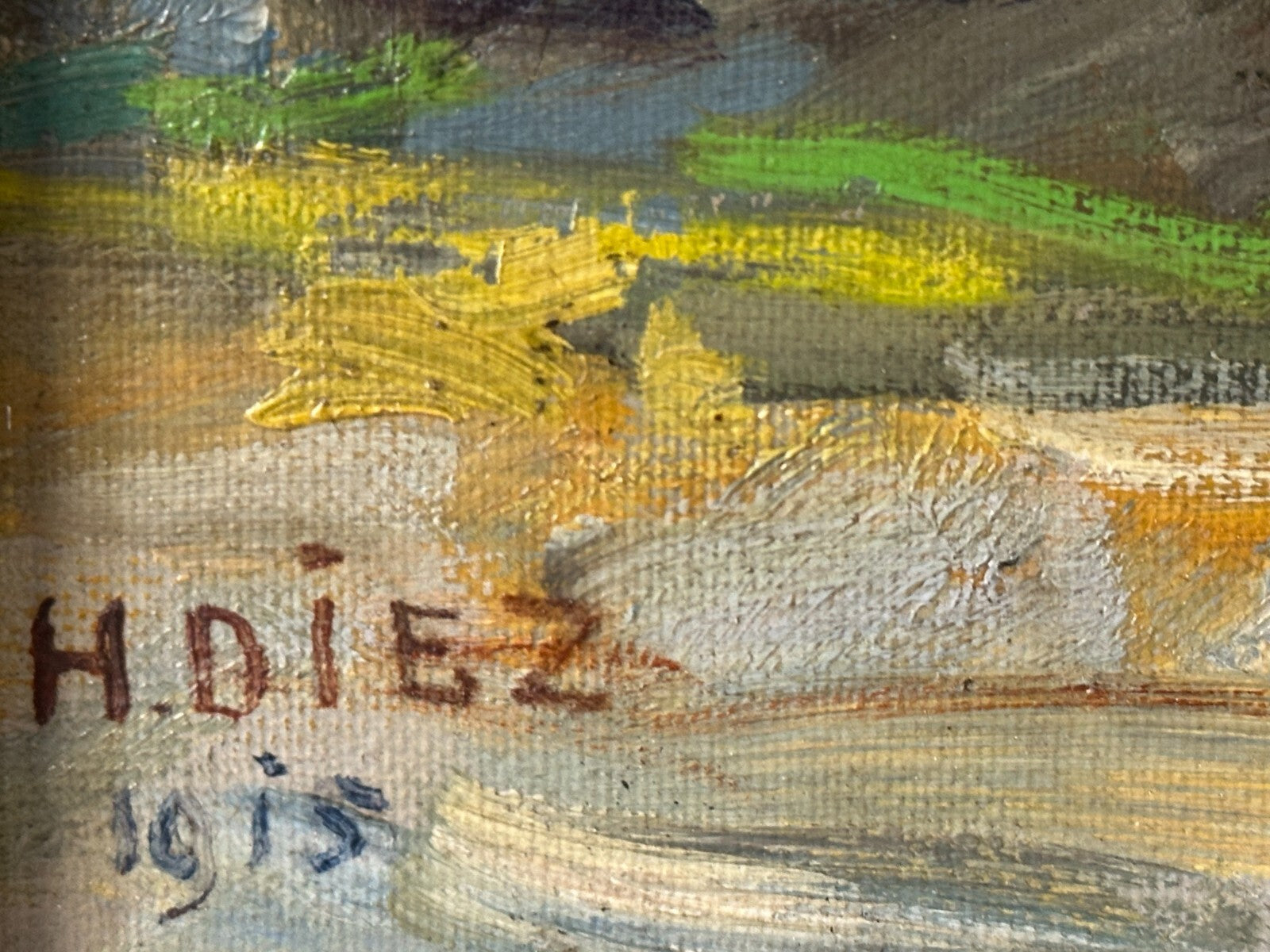 Öl auf Leinwand auf Platte - Hugo Diez 1863-1943 - Enten 1915 - signiert gerahmt5