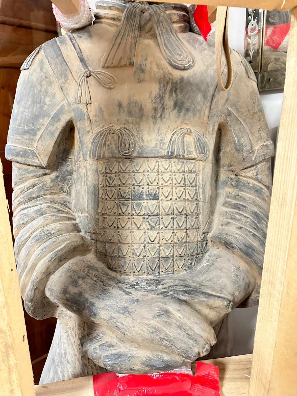 XL Chinesischer Krieger - Terrakotta Krieger Gipsmodell - Figur Skulptur 200 cm3
