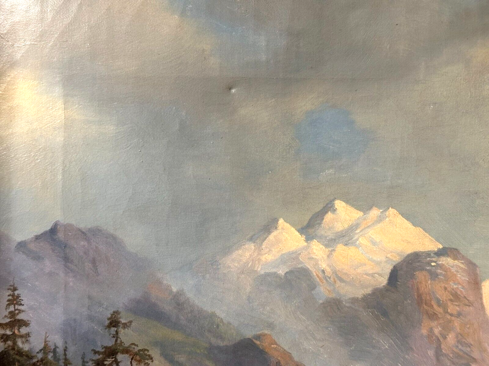Öl auf Leinwand - Georg Emil Libert 1820-1908 - Berglandschaft 1877 - sign. dat.2