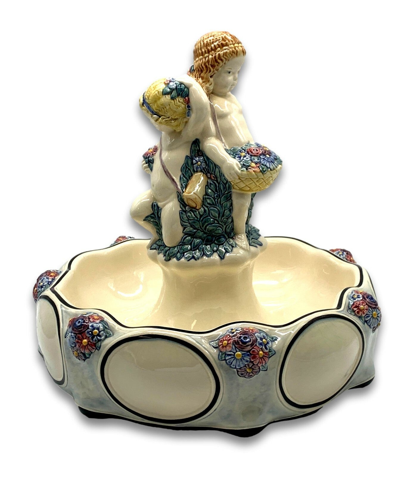 Max Heinze - Karlsruher Majolika - XL Jugendstil Tafelaufsatz - Mod.: 13131