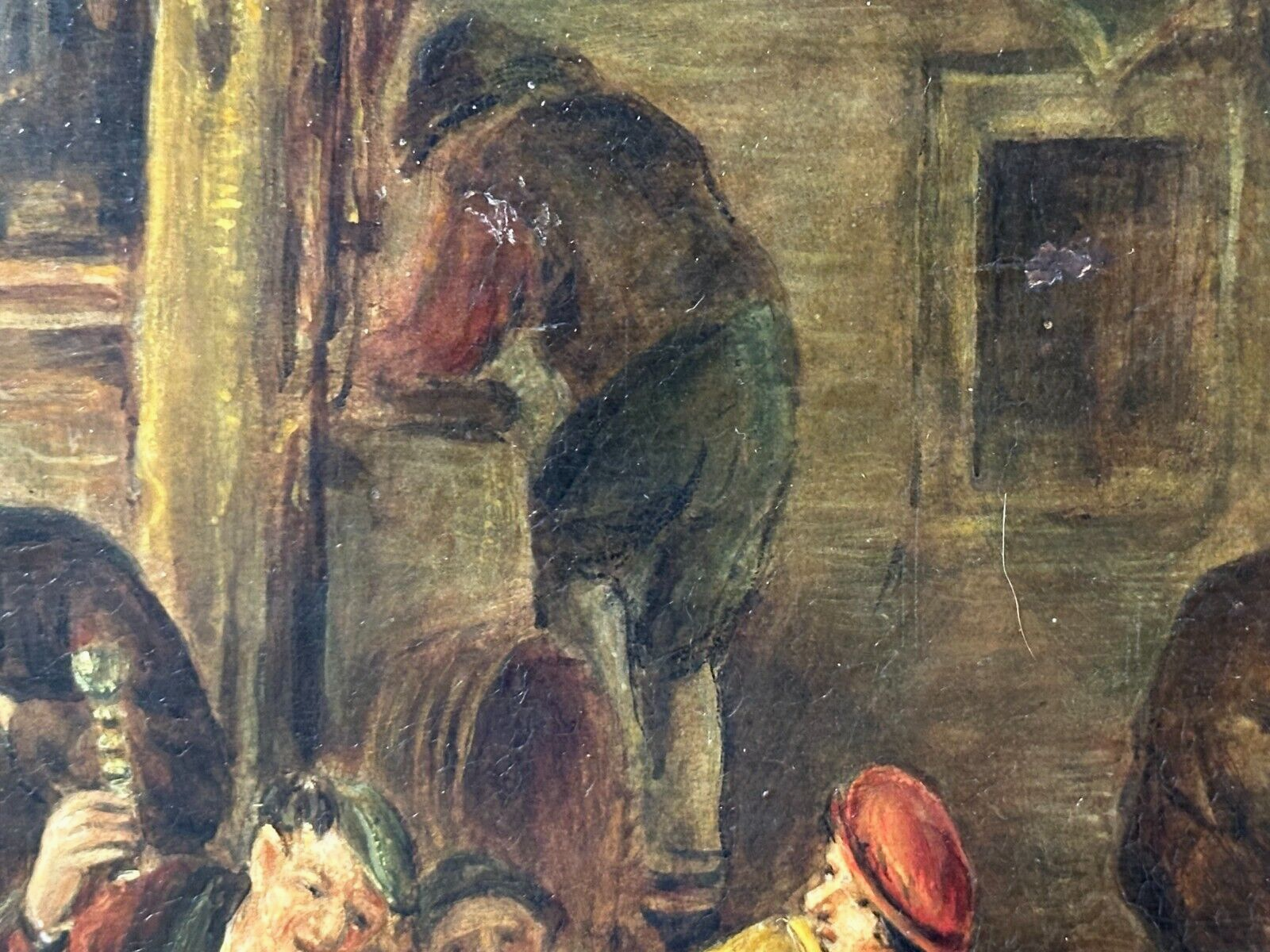 Öl auf auf Kupferplatte - Genre - Wirtshausszene nach David Teniers - gerahmt6