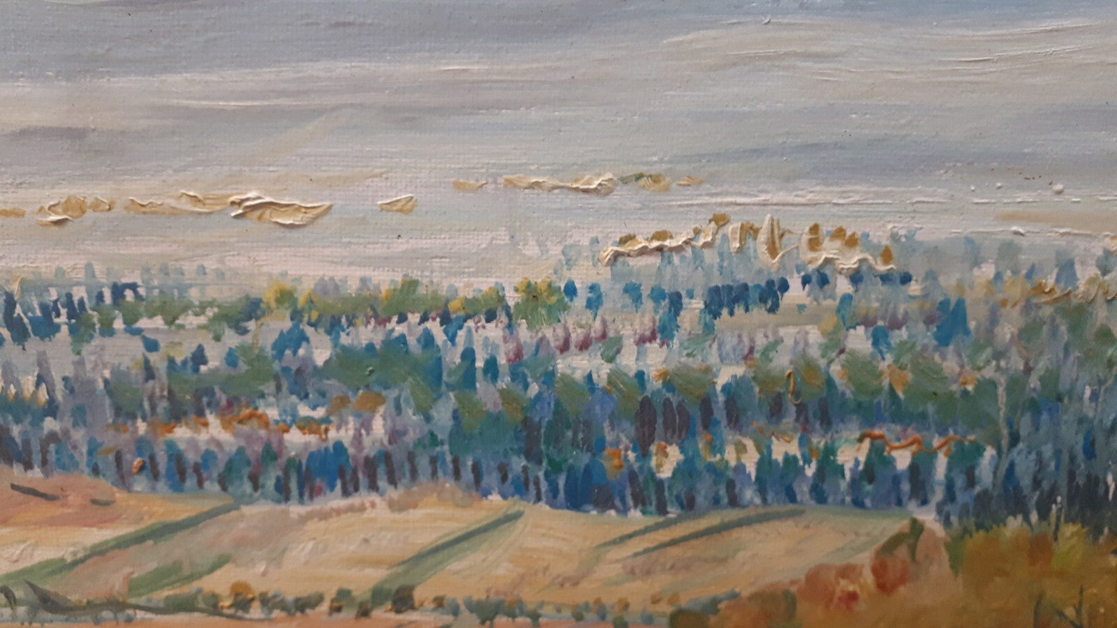 Ölgemälde - Öl auf Leinen - Hohenstaufen - signiert Erwin Maier 1961 - gerahmt1
