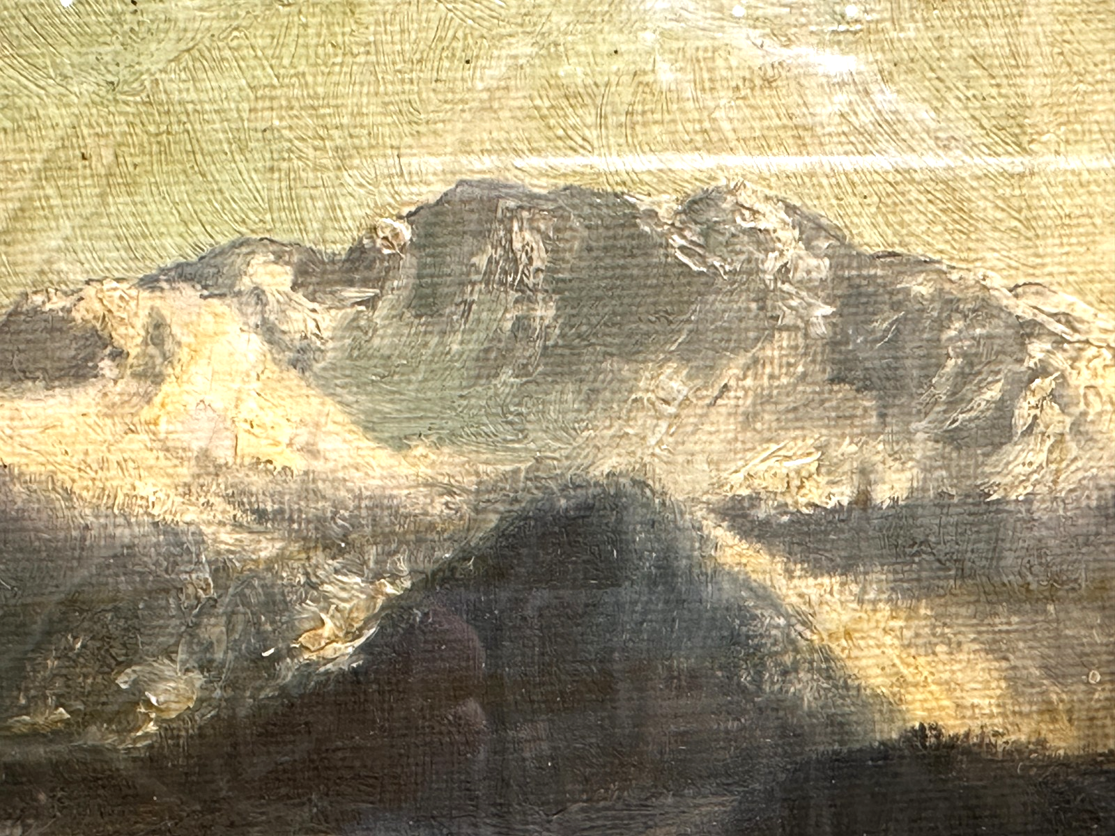 Fritz Halberg-Krauss 1874–1951 Öl/Masonit Alpenpanorama signiert - Prunkrahmen2