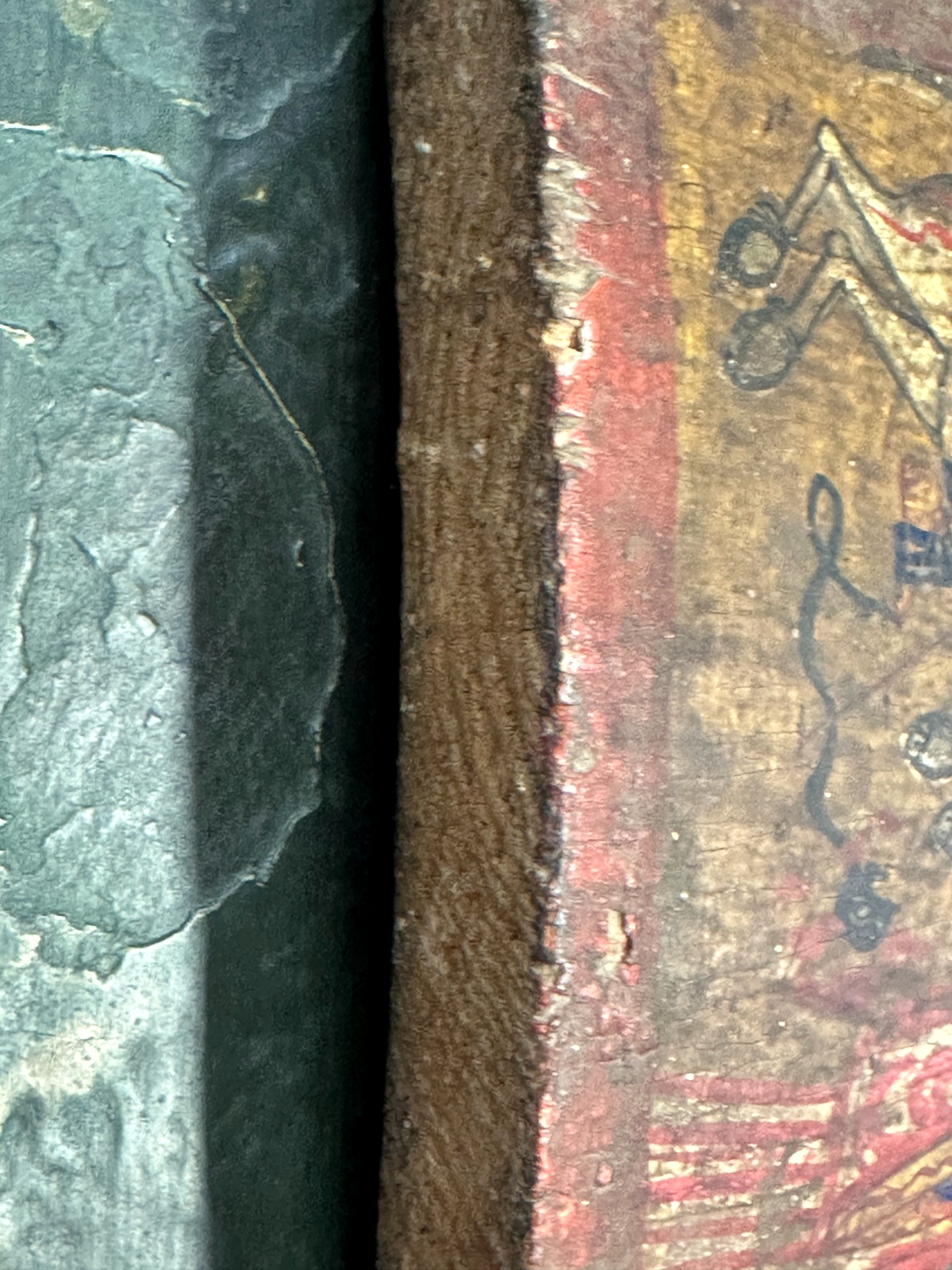 Alte Ikone um 1800 – Deësis mit Hl. Theodor & Johannes – Rumänien Tempera & Gold8