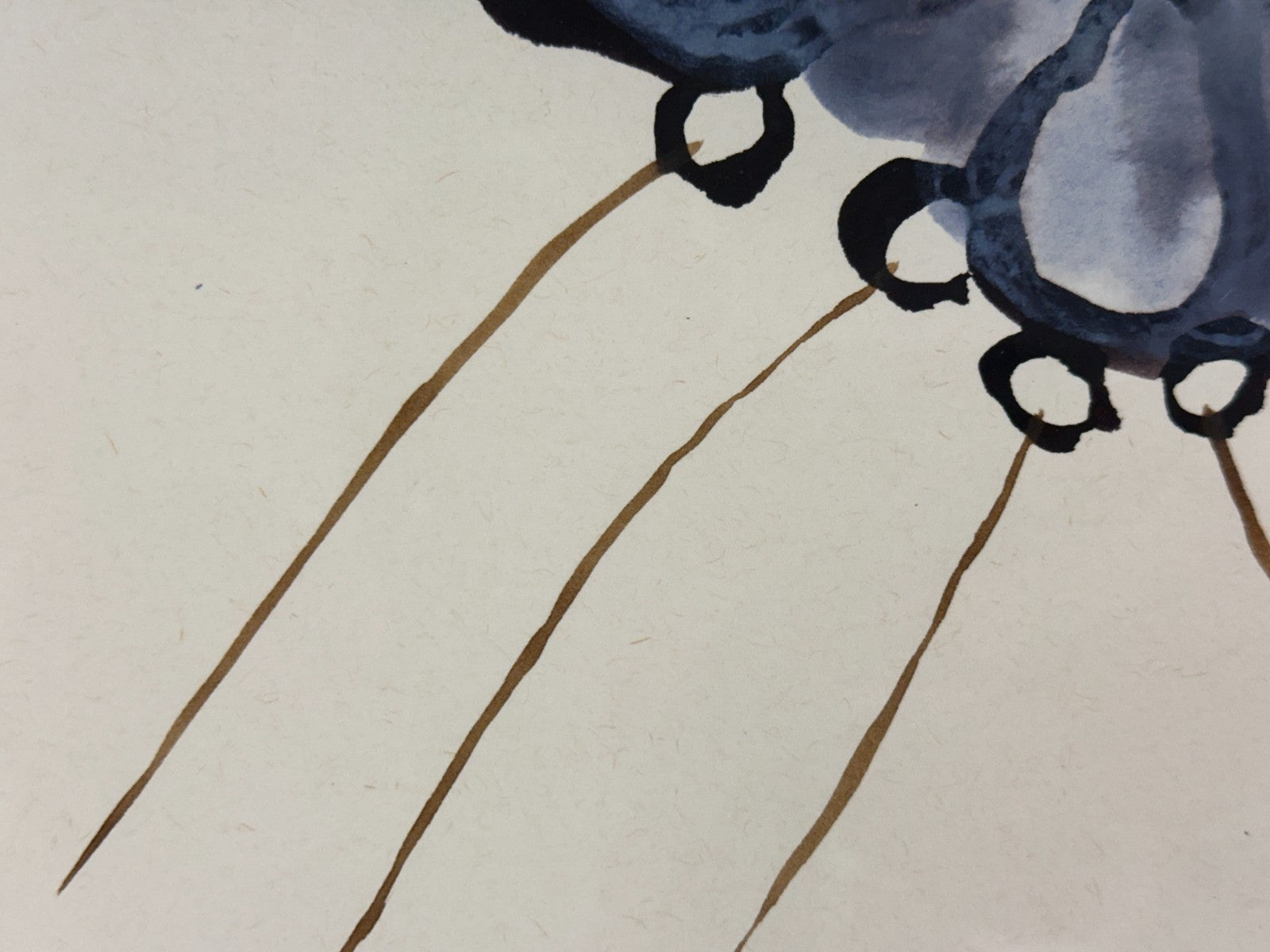 Carola Dewor – "Offenes System" (1999) - Aquarell - Unikat - gerahmt - 51x50 cm3
