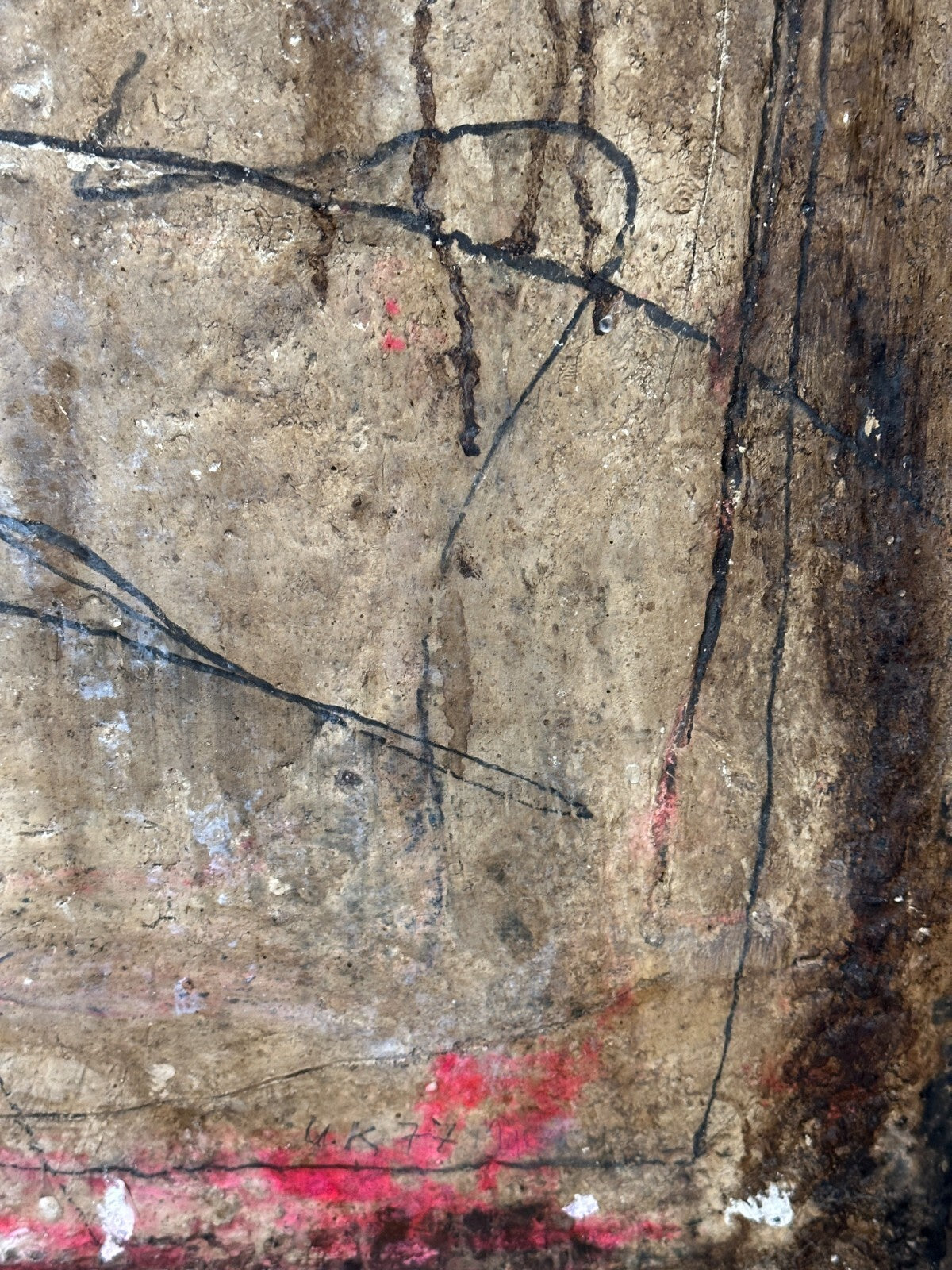 Ulrich Klieber 1974 – expressive Mischtechnik - Archaische Frauenfigur - sign.10