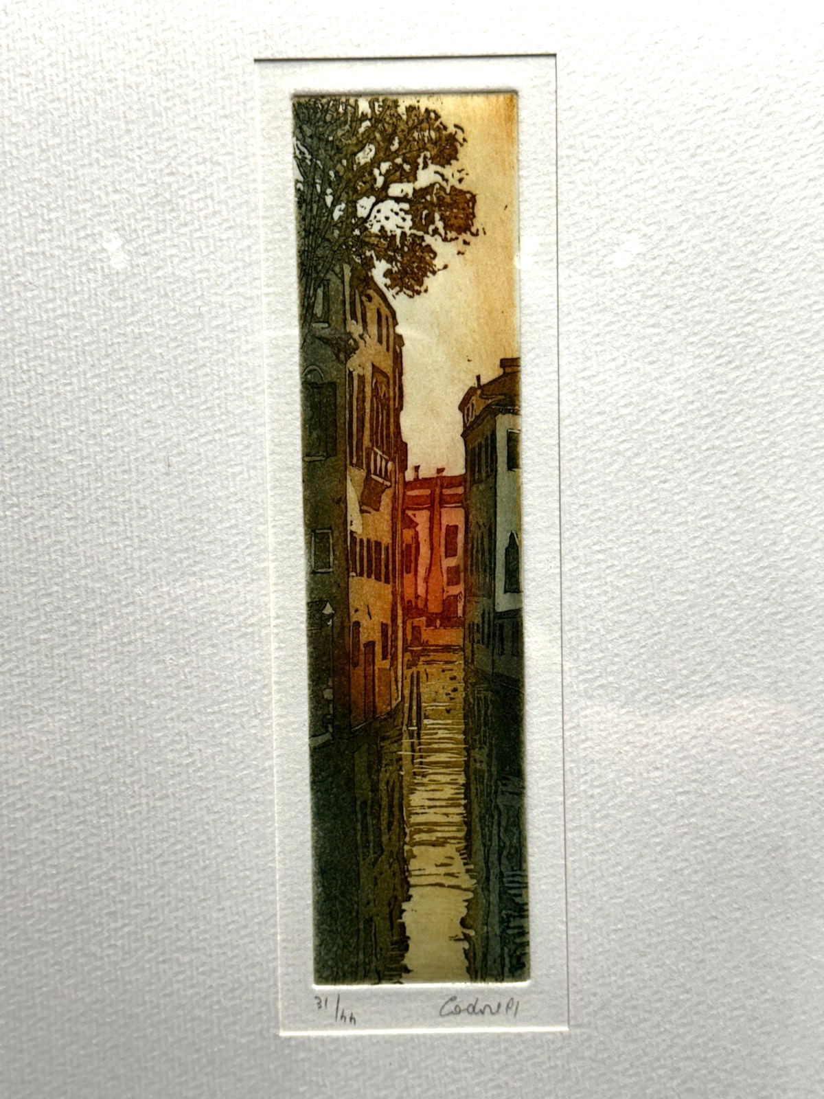 Cadore 1991 Farbradierung – Venedig Kanalansicht – signiert & nummeriert gerahmt1
