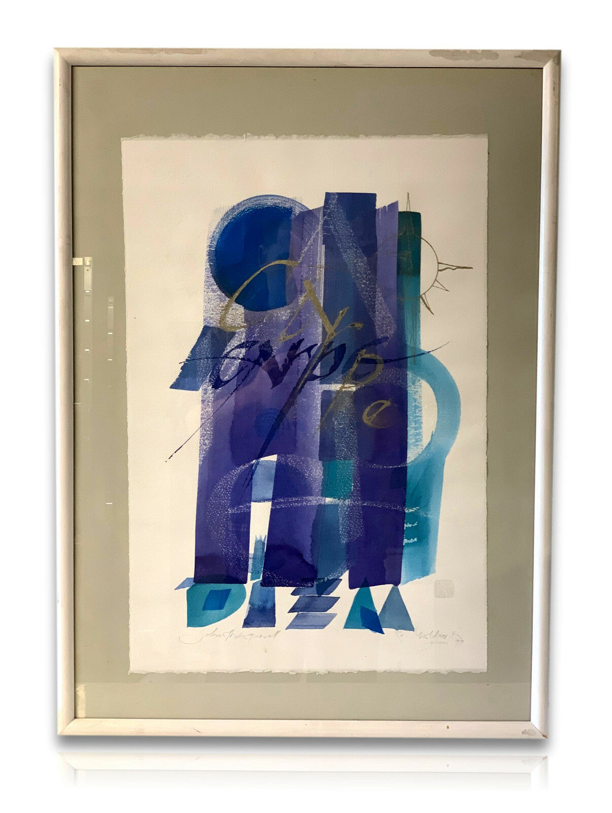 Renate Mildner-Müller - Carpe diem ´99 - Schrift Aquarell - gerahmt - signiert0