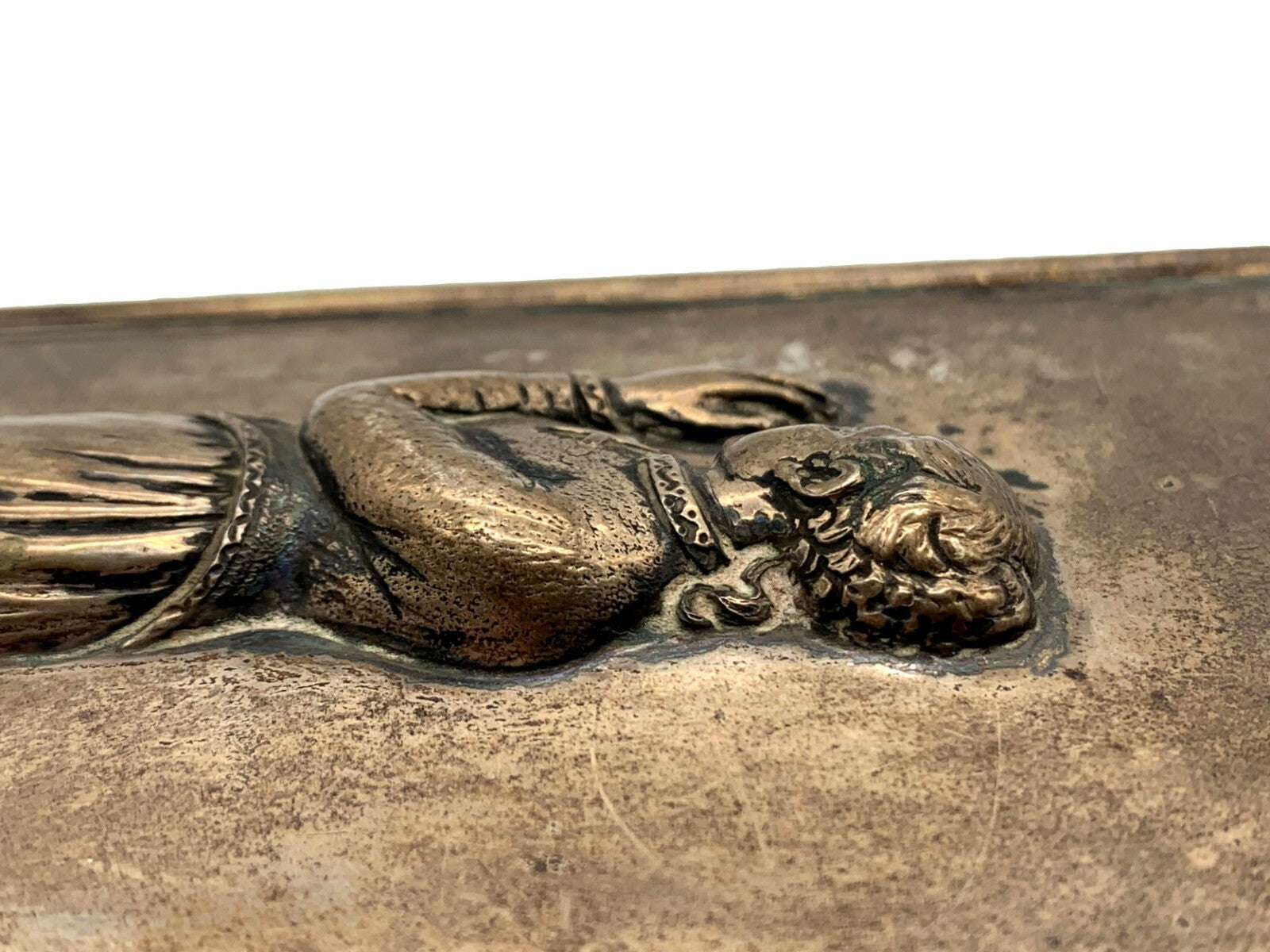 Relieftafel - Wandbild - Silber (säuregeprüft) - Frau kniend beten - punziert4