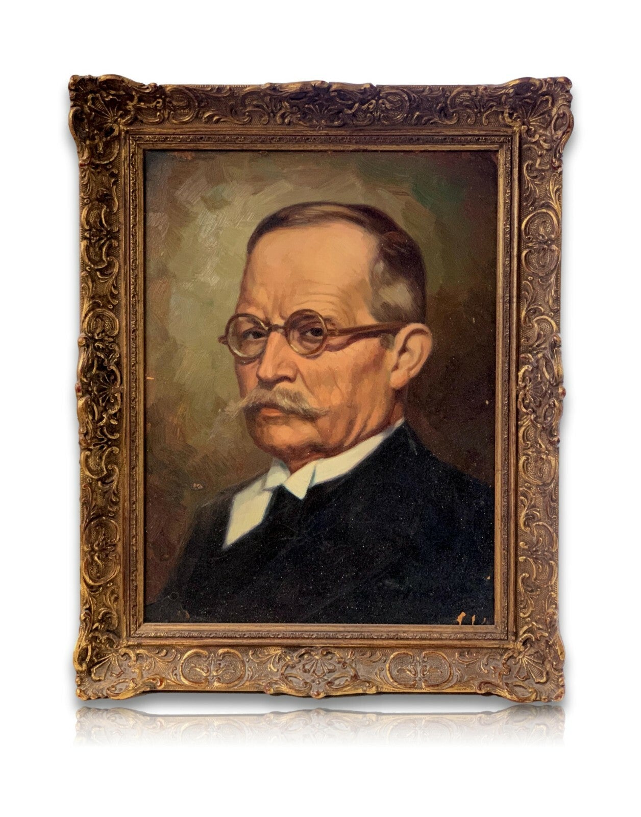 Ölgemälde - Öl auf Holzplatte - Portrait Porträt - Brustbild Gentlemen Mann0