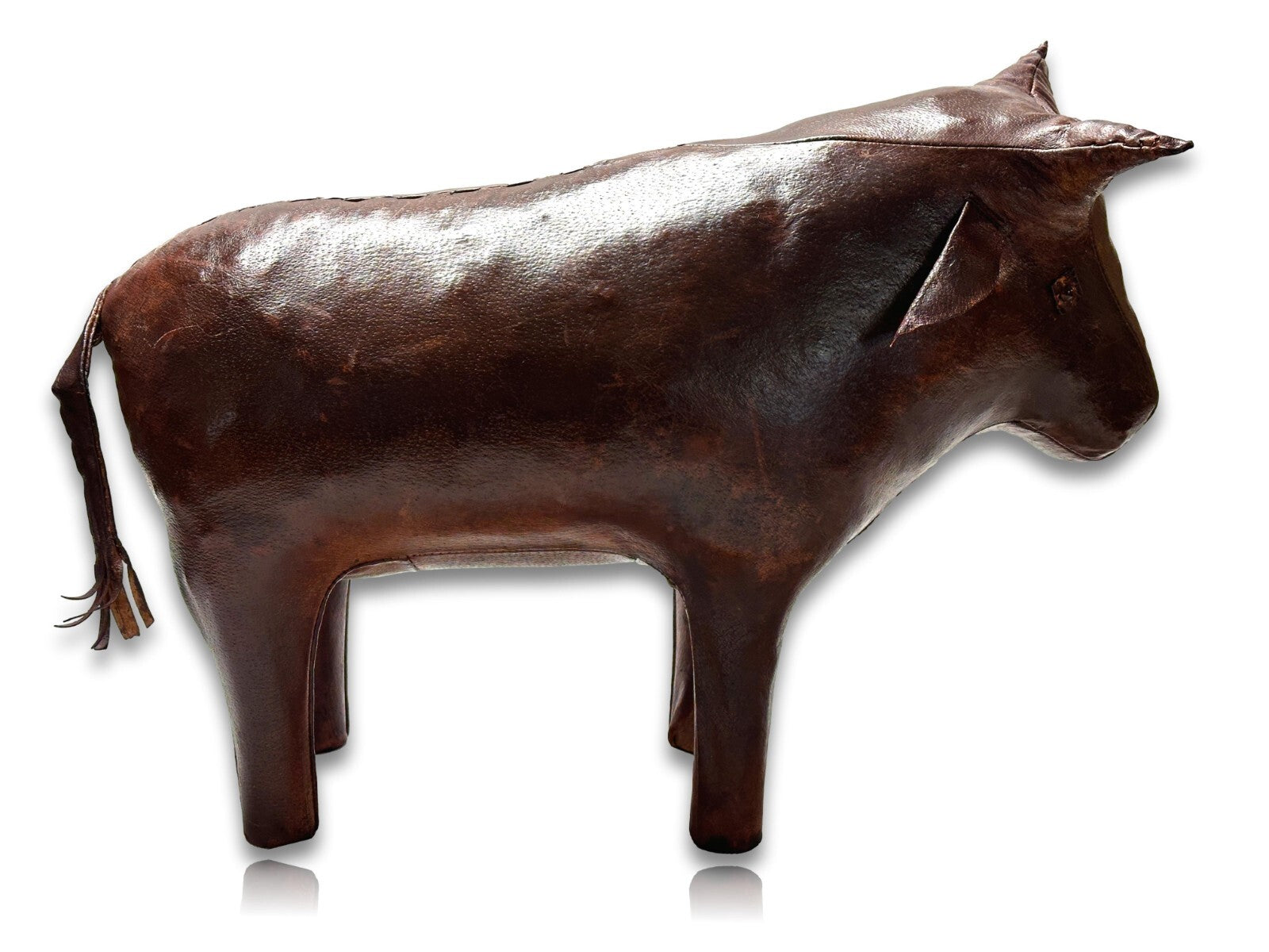 Dimitri Omersa - Fußbank Fußhocker - Stier - Leder - Design Möbel - Restauriert2