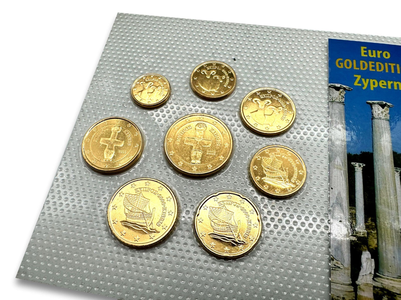 Zypern KSM Kursmünzsatz 2008 Euro € - 24 ct vergoldet - Limitierte Edition3