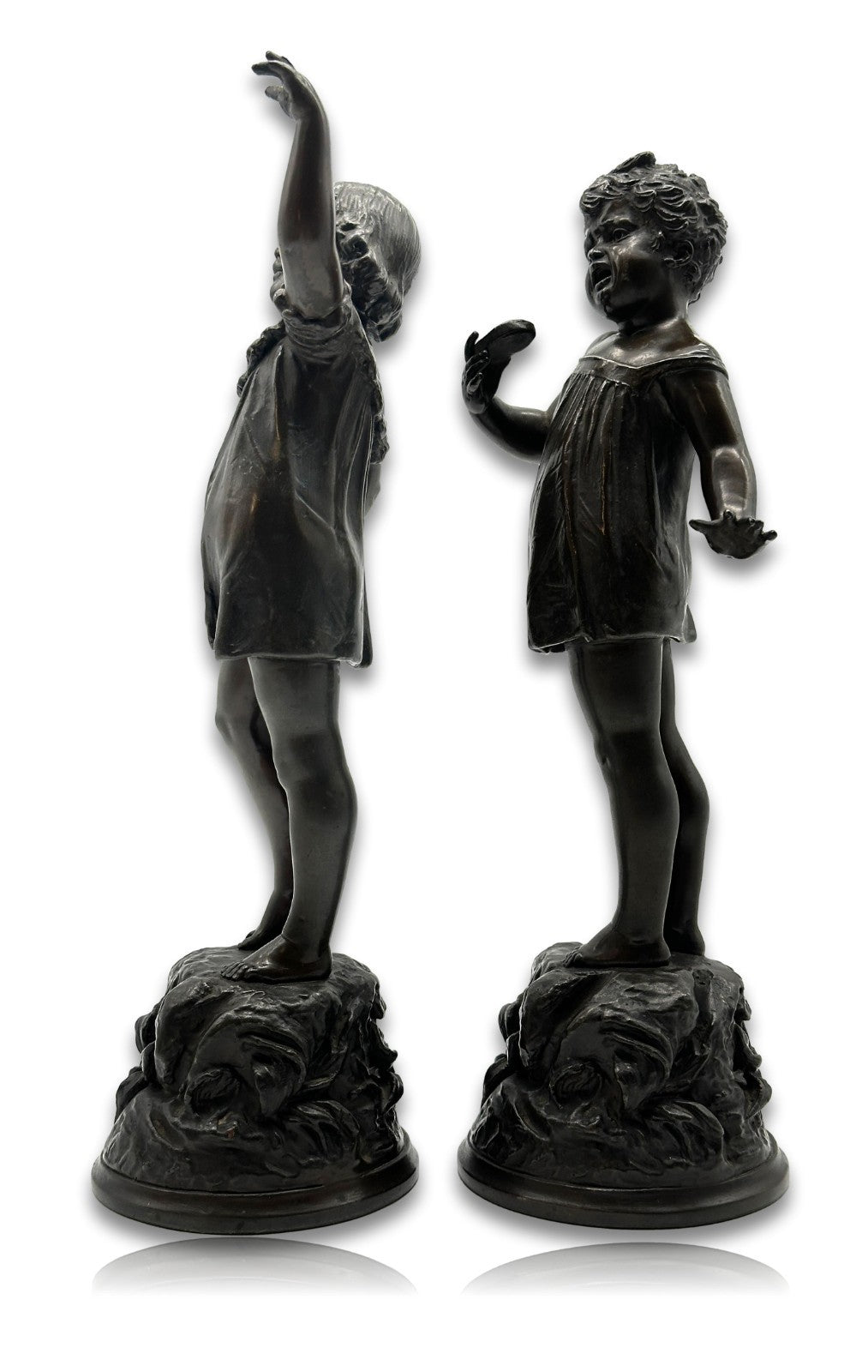 Alois Mayer - Kinderfiguren Paar - 28cm - Metallguss patiniert - signiert1