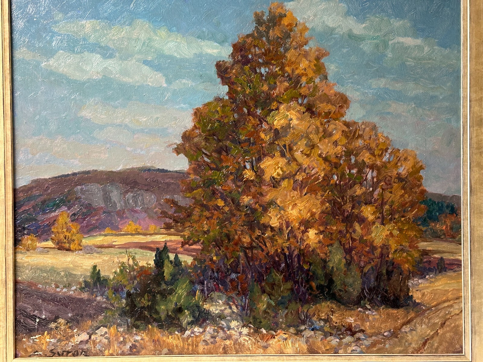 Adalbert Sutor 1895-1970 - Ol auf Karton - Fuchseck bei GP - signiert - gerahmt1