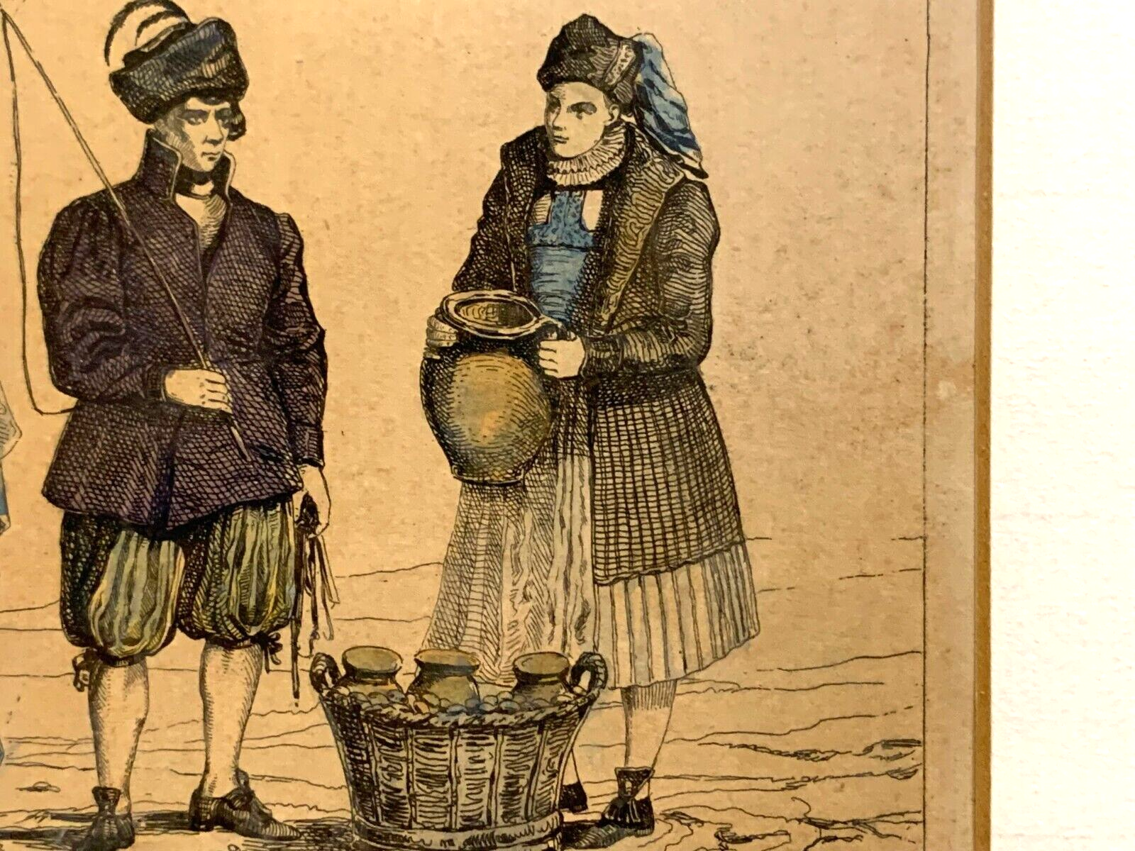 Alexandre Lacauchie - Kupferstich koloriert - historische Trachten Holland 18306