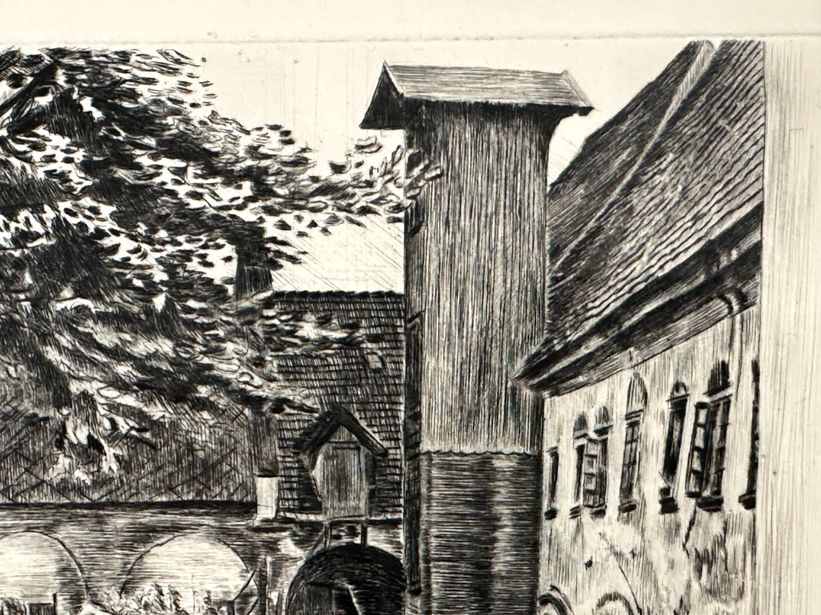 Ludwig Meidner (1884–1966) - Original-Radierung - Klosterhof Grüssau 1925 - sign2