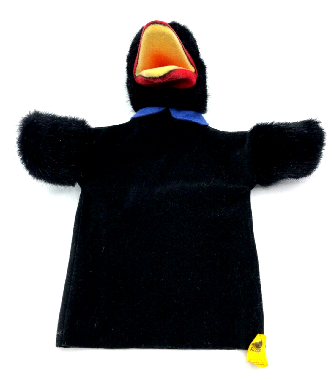Steiff Tier Rabe Handpuppe 6468/27 mit Knopf und Fahne gepflegt0
