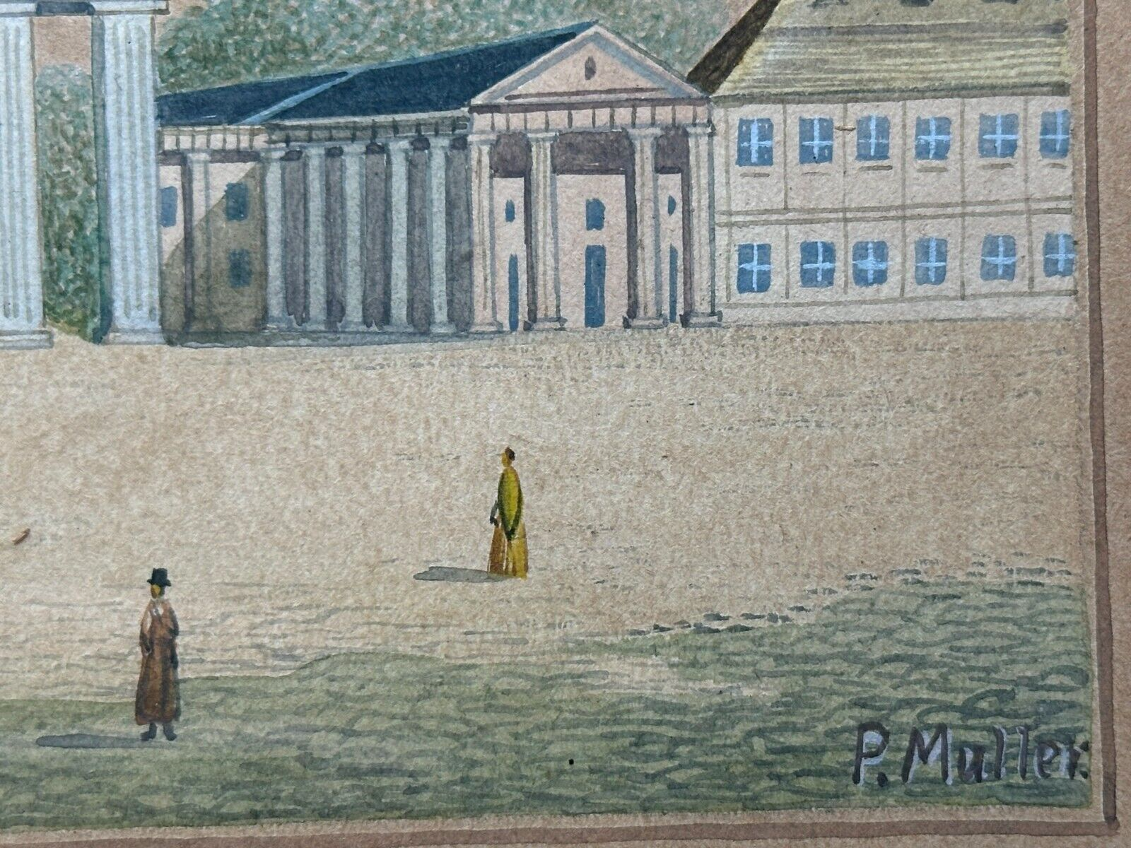 Aquarell auf Papier - P. Müller - Berlin Brandenburger Tor - Sign. gerahmt6