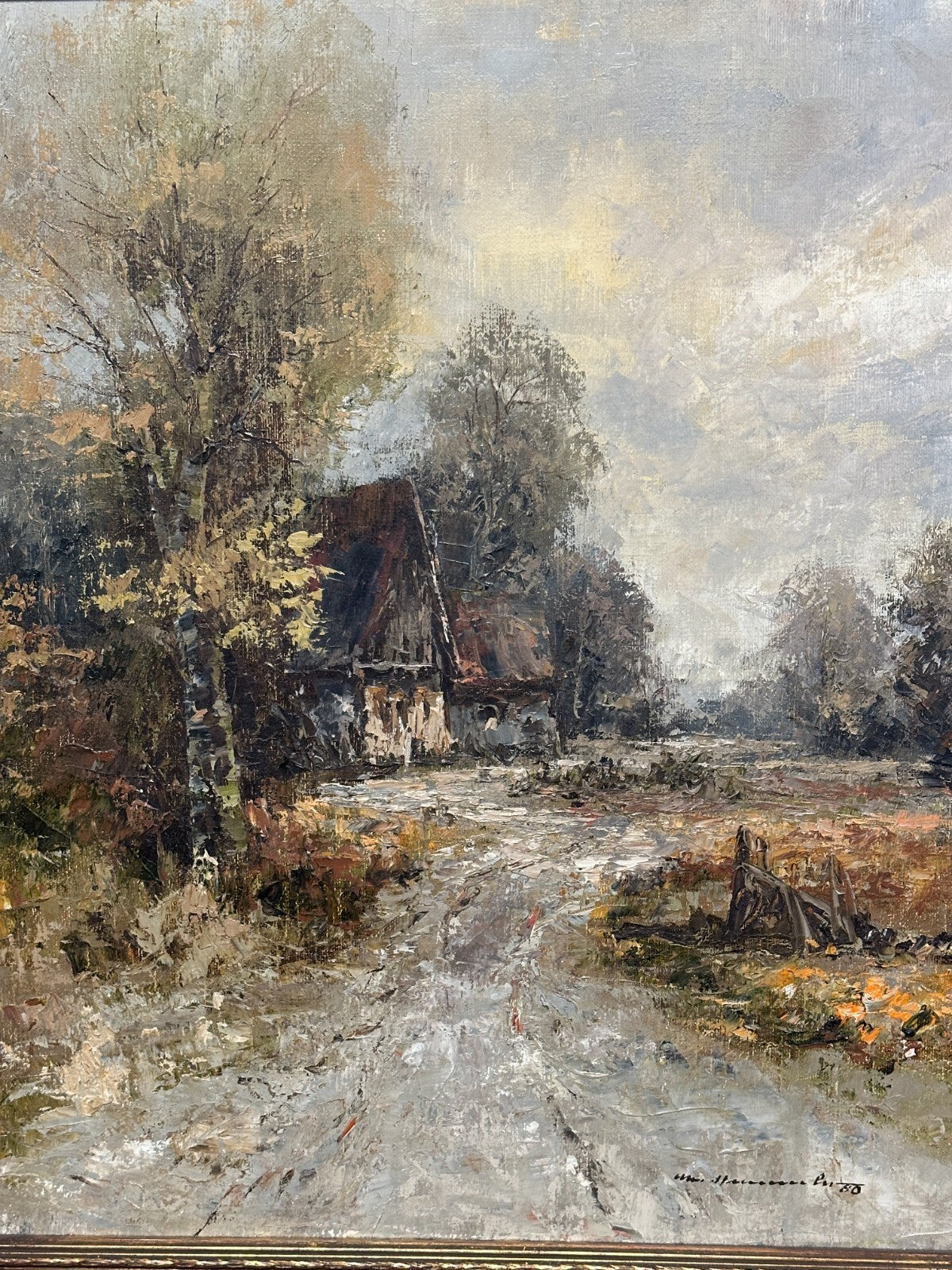 Christian Stemmeler - Landschaftsgemälde mit Gehöft - Impressionismus - signiert1