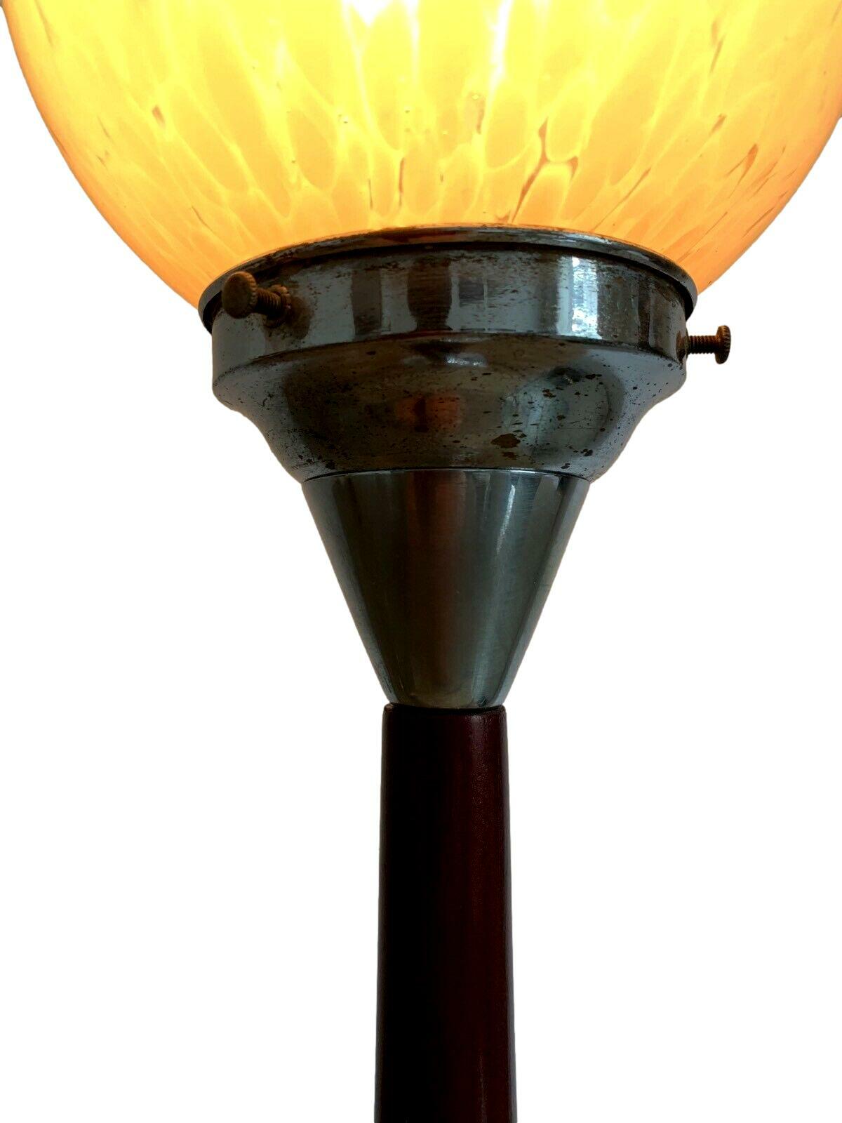 Art Deco Lampe - Tischlampe - Holz - Rotlack - Glas - um 1920 3