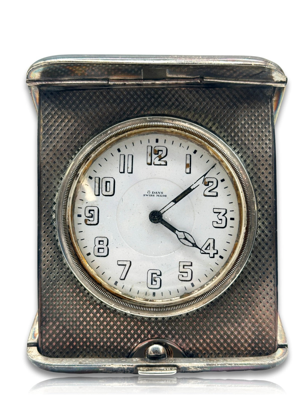 Octava Watch Reise-Uhr - 8 Tage Werk - Sterling Silber Silver Etui - um 19202
